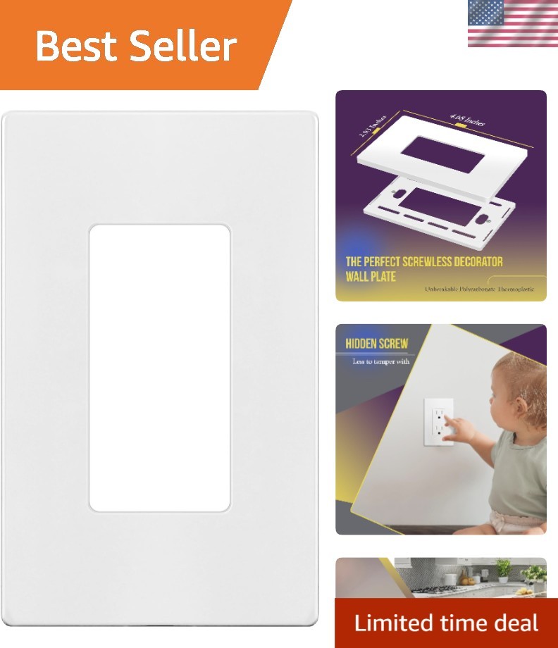 Polycarbonate Thermoplastic Wall Plates – 1-Gang Child-Safe & Easy to Clean