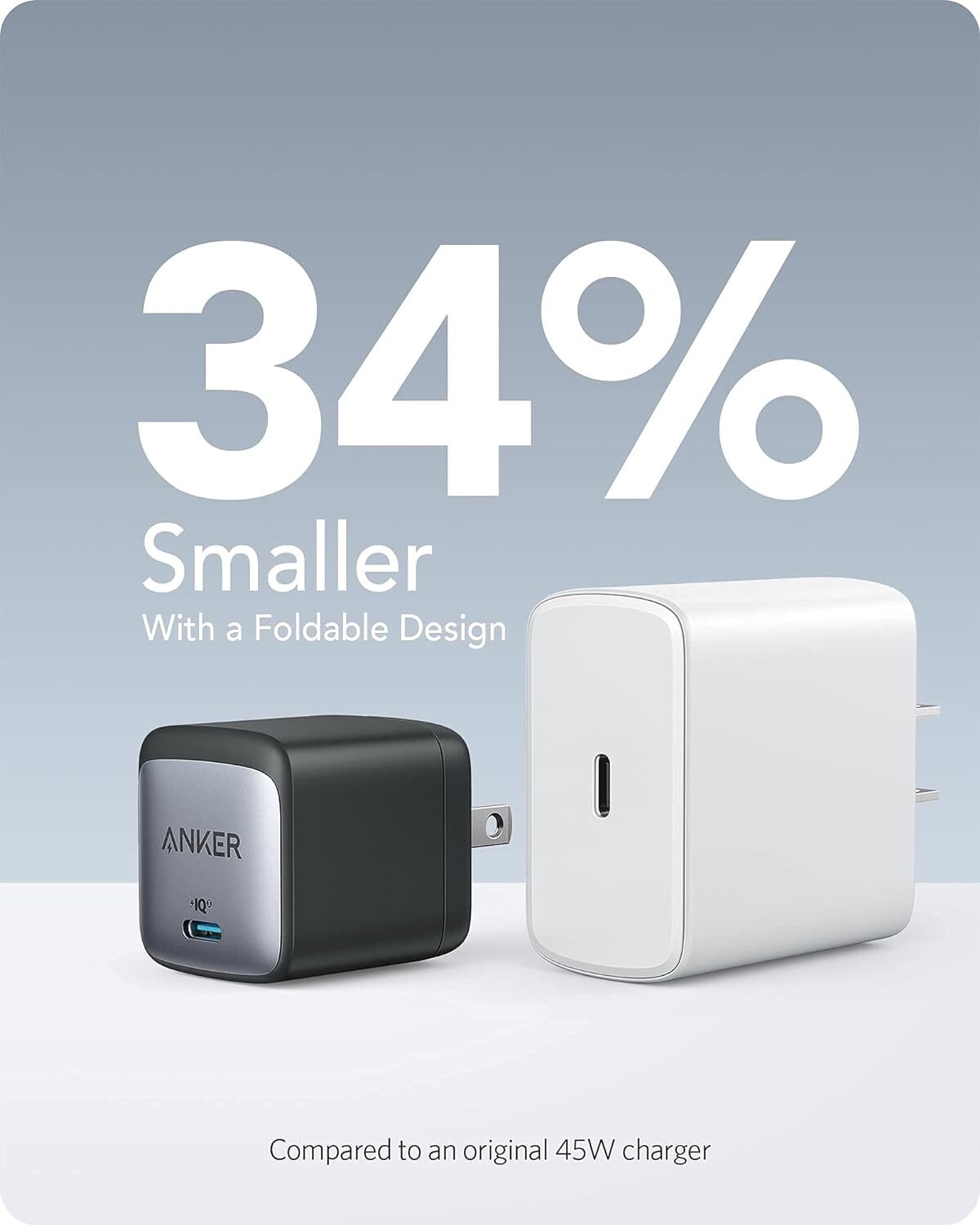 Anker USB-C Charger (Nano II 45W) GaN II PPS Fast Compact Foldable Charger