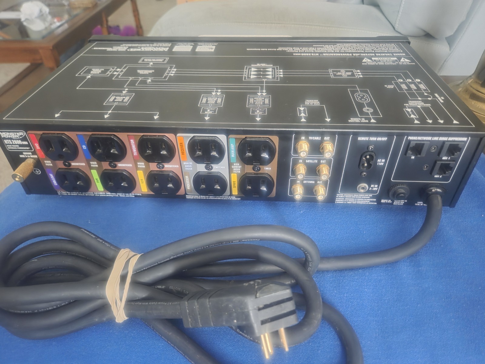 Monster Power HTS 2600 MKII Surge Protector Black/Silver – Nice Condition
