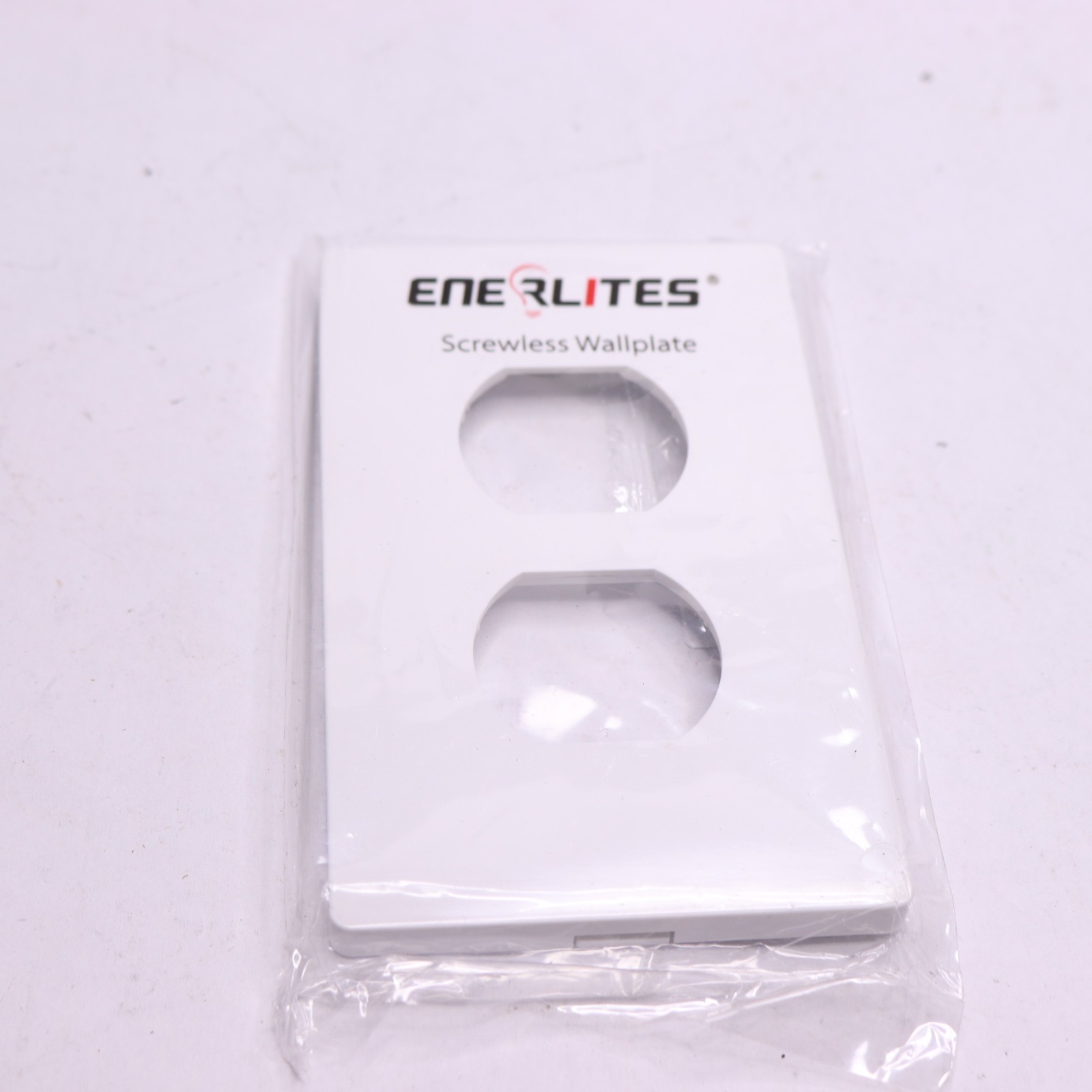 Enerlites Screwless Duplex Wall Plate 1-Gang Thermoplastic Glossy White