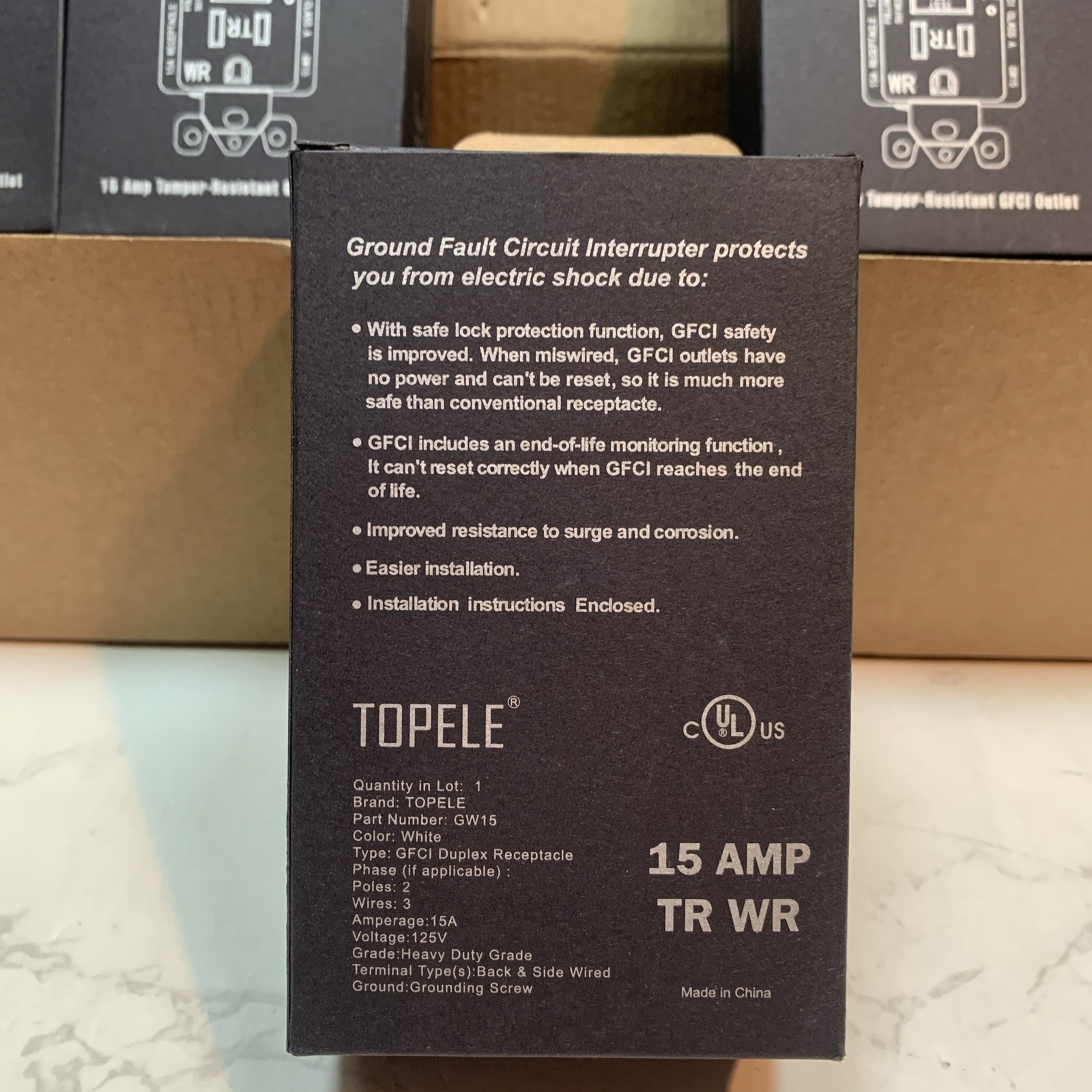 Topele 15 Amp GFCI Outlet 125 Volt Weather-Resistant Tamper-Resistant (10 Pack)