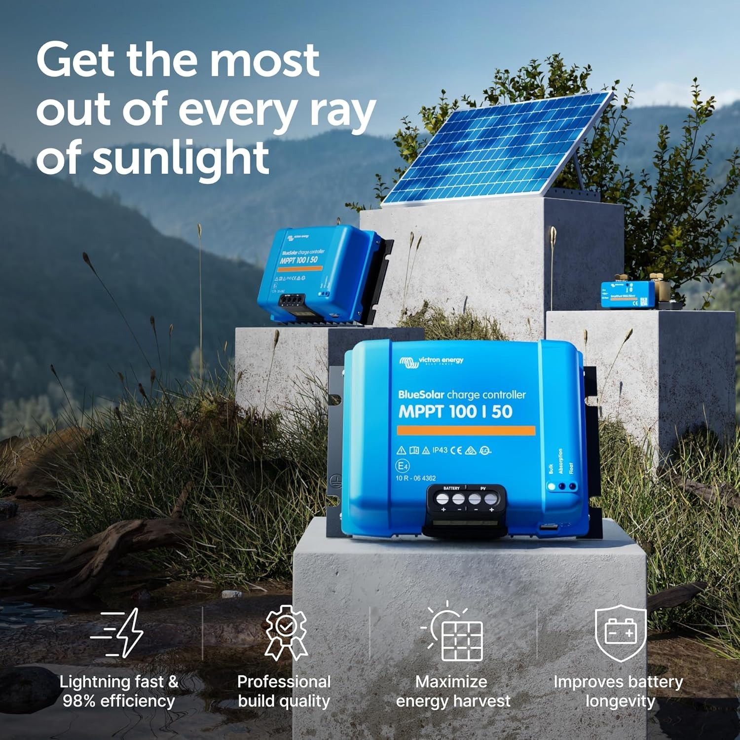 Victron MPPT Charge Controllers for Solar Panels Bluetooth 100V, 50 A