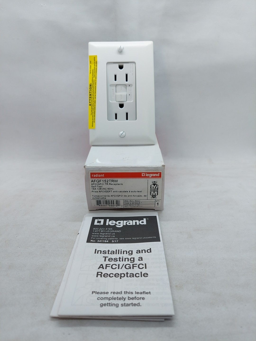 Pass Seymour AFGF152TRW AFCI GFCI Tamper Resistant Self Test WHITE