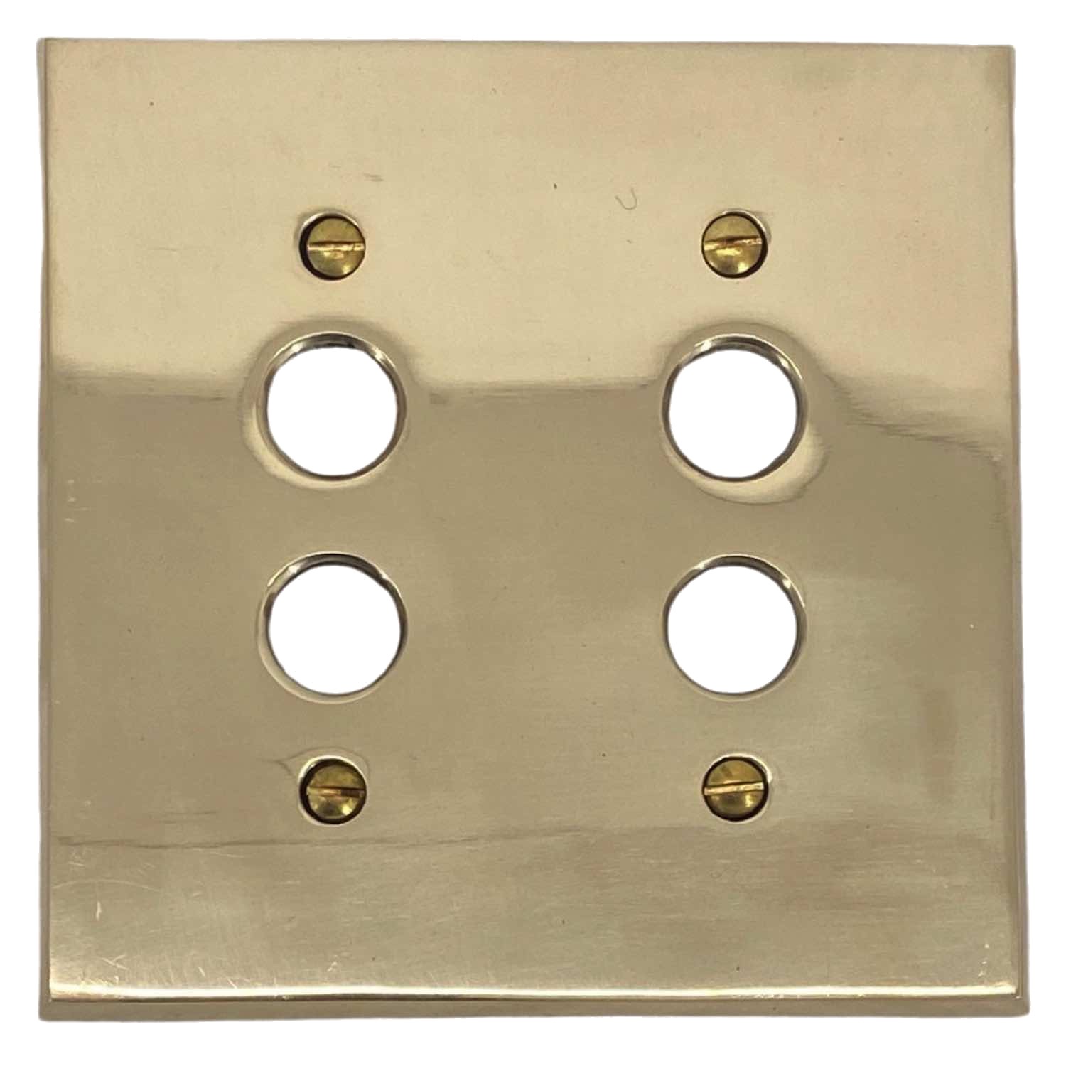 Double Gang Brass Push Button Switch Plate Cast Thick Brass