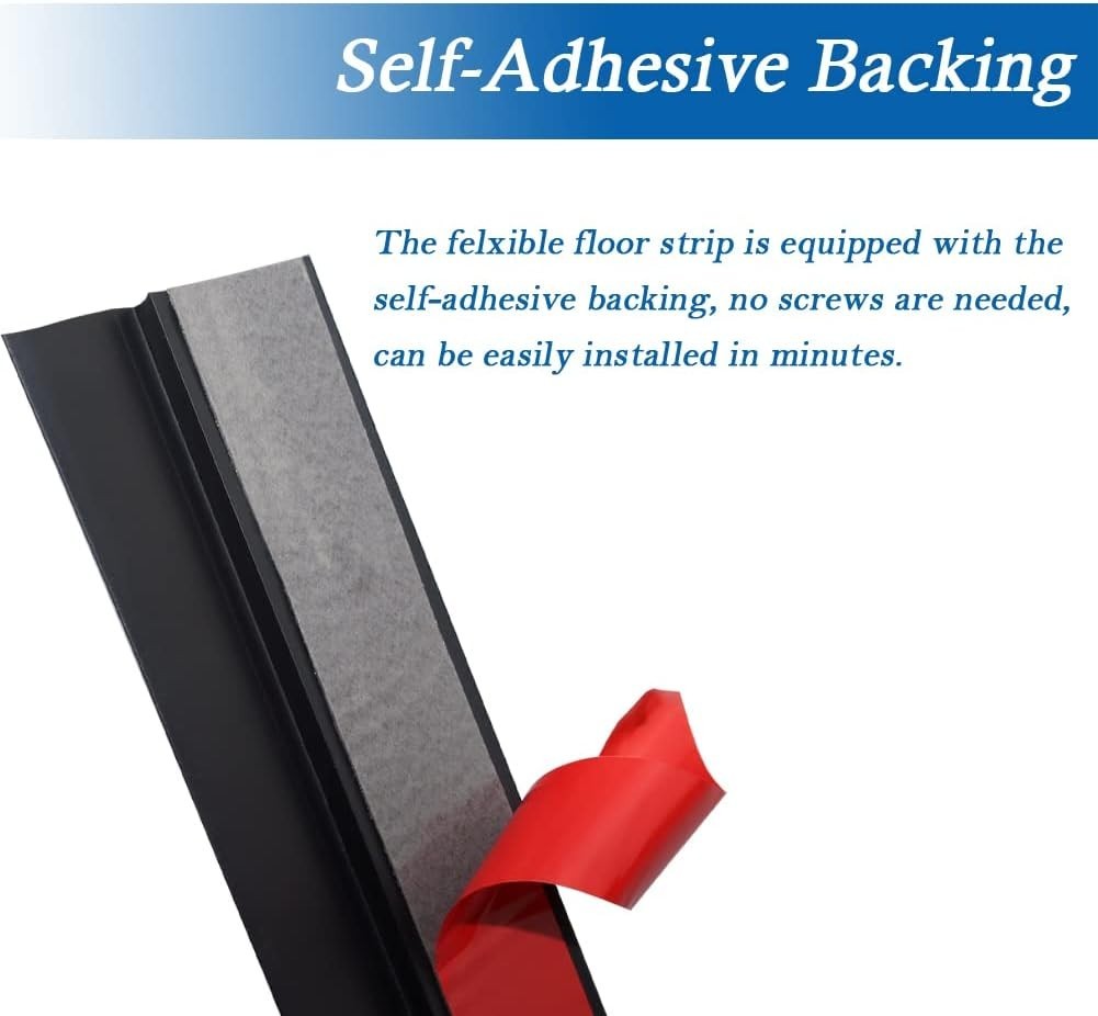 Self-Adhesive PVC Floor Transition Strip – 20ft, Black