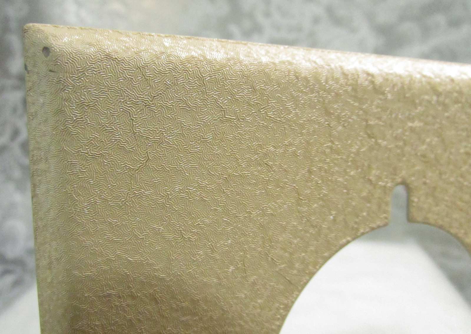 Vintage Square 4½” Textured Beige Metal Round Hole SINGLE GANG WALL PLATE COVER