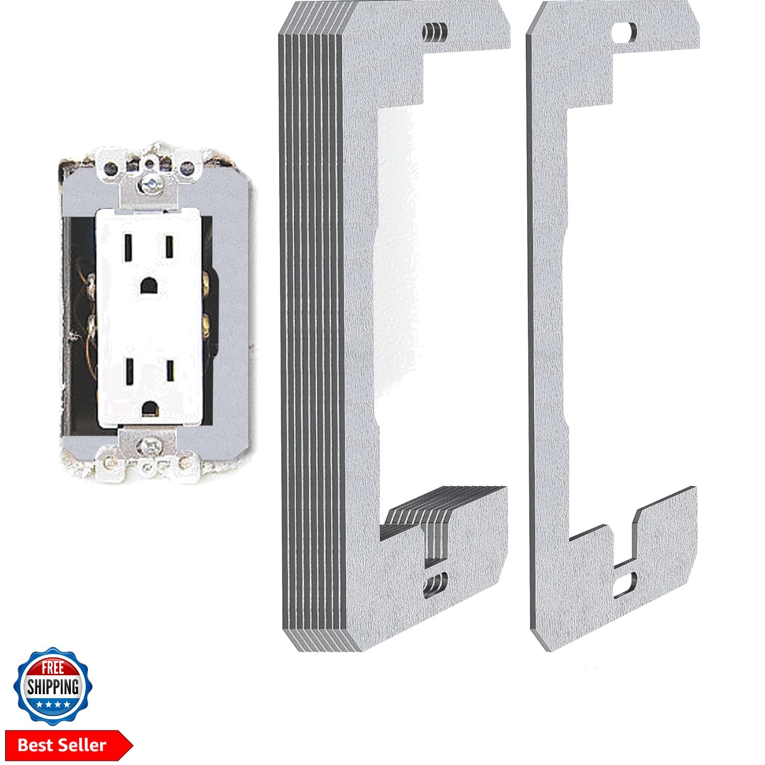 10 Pcs Wall Plate Spacer- Metal Flush Fit Device Leveling Plates- Receptacle …
