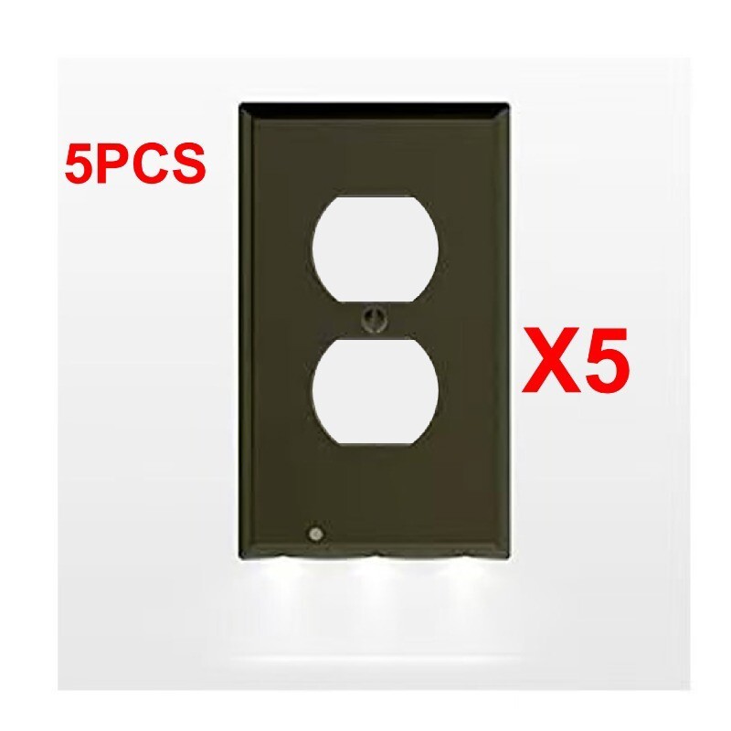 5 PCS / 10PCS Outlet Night Light with Built-In LED Light White / Black Duplex