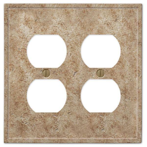 Amerelle Talia Noce Resin Faux Stone Switch Plate & Outlet Covers Wallplate
