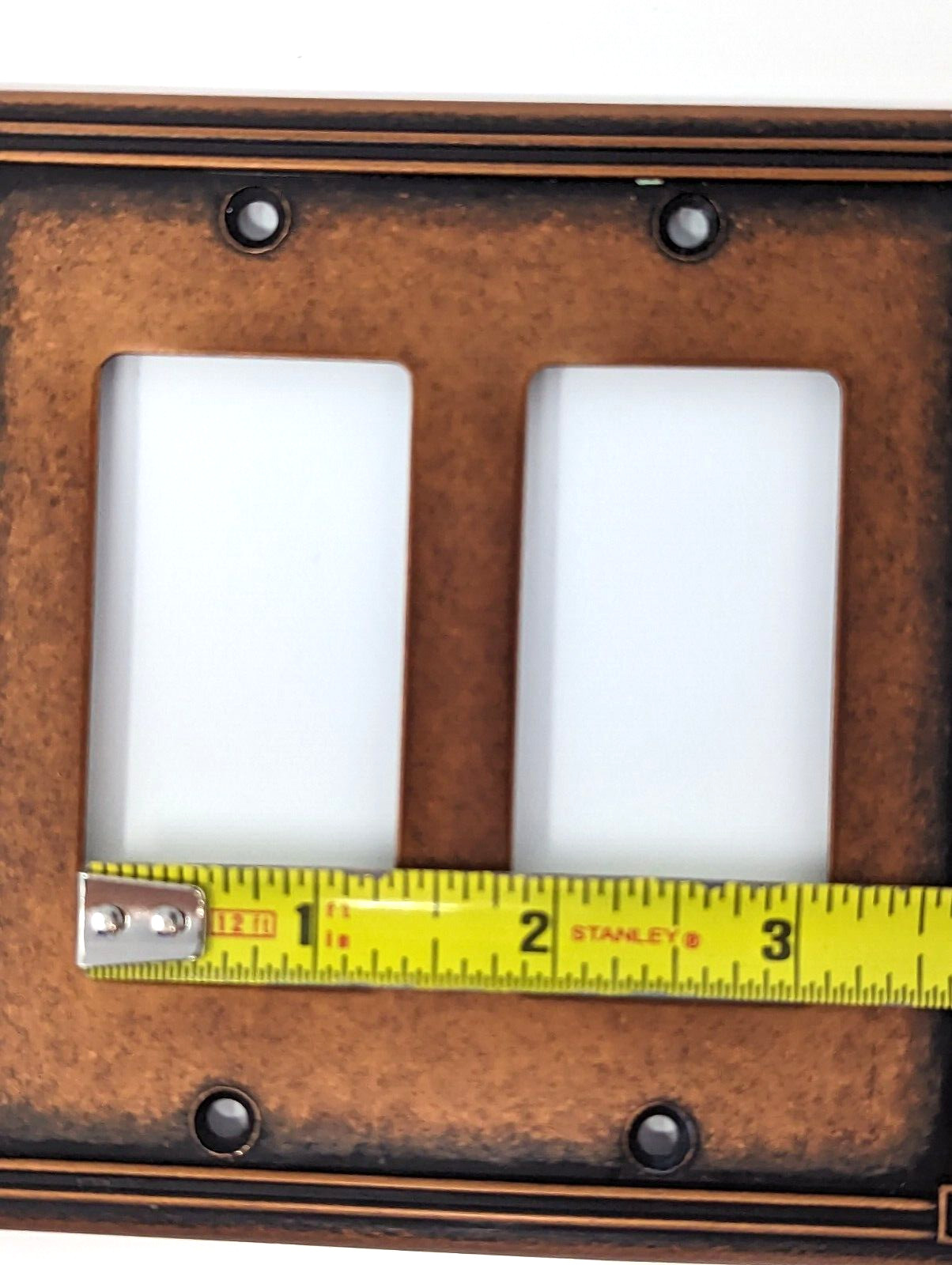 Traditional Copper Double Rocker Switch Plate Cover LHMC 2006 Set of 2