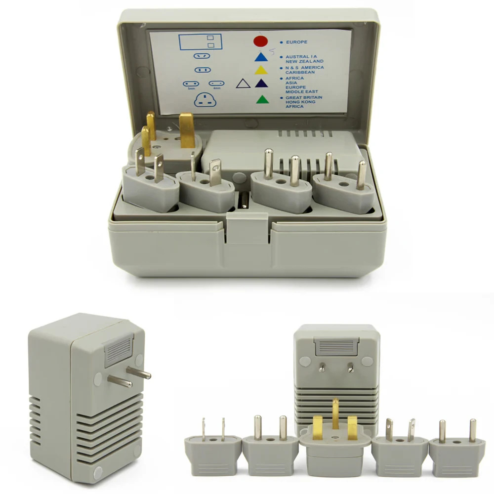 Worldwide Travel Voltage Converter Selectable 50W/1600W with 5 Plug Adapters Kit