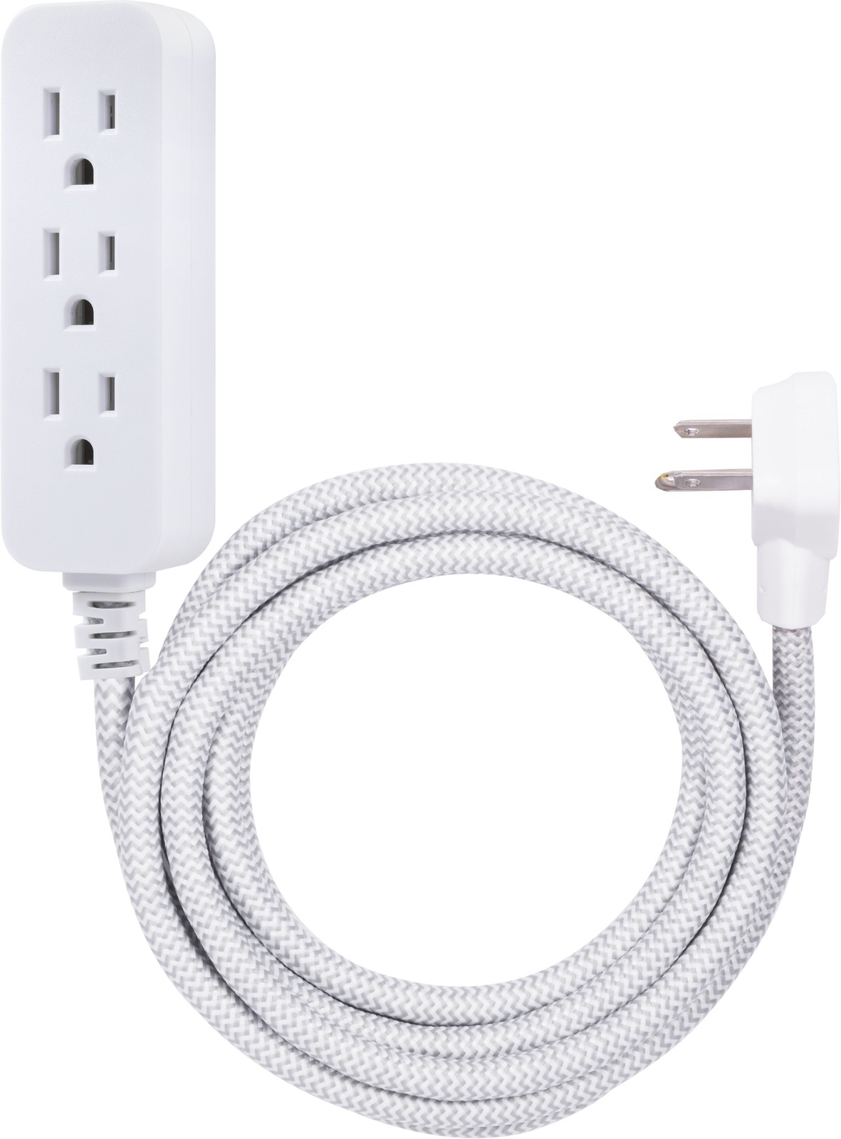 10Ft. 3-Outlet Extension Cord, White/Gray – 39624