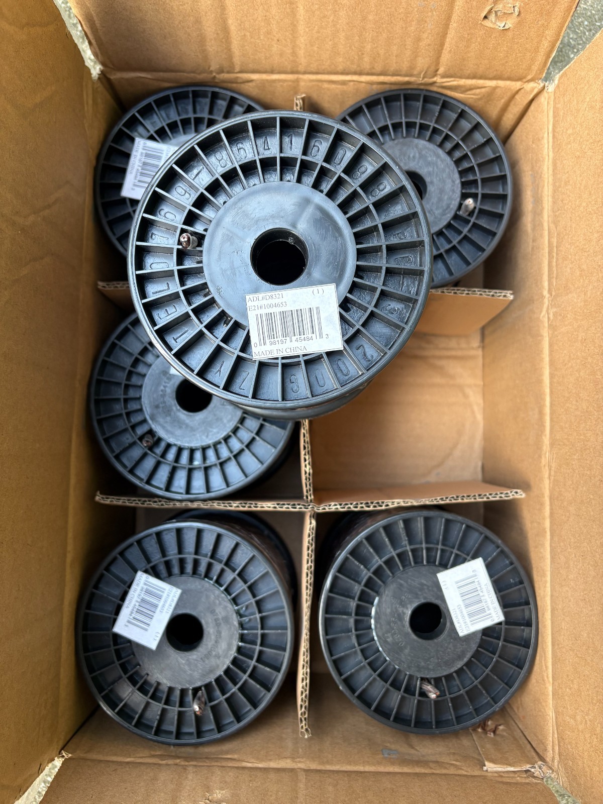 Brown Cloth Covered Twisted Cord – 100 foot spool – 18 AWG (6 pc) Total of 600ft
