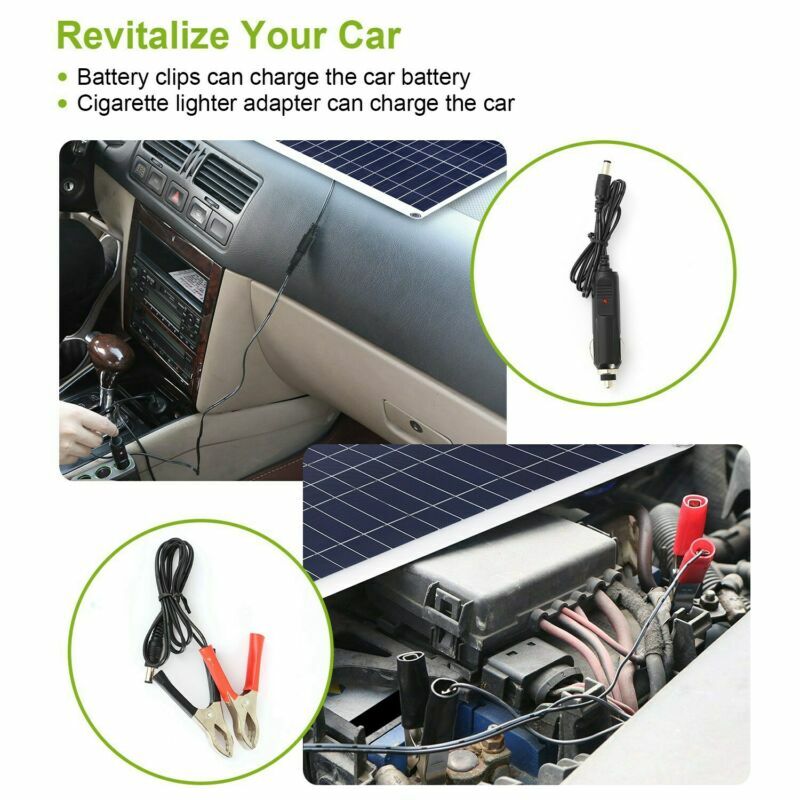 25 Watts 3.0A Dual USB Solar Panel Kit 12V Car Battery Charger IP68 Waterproof