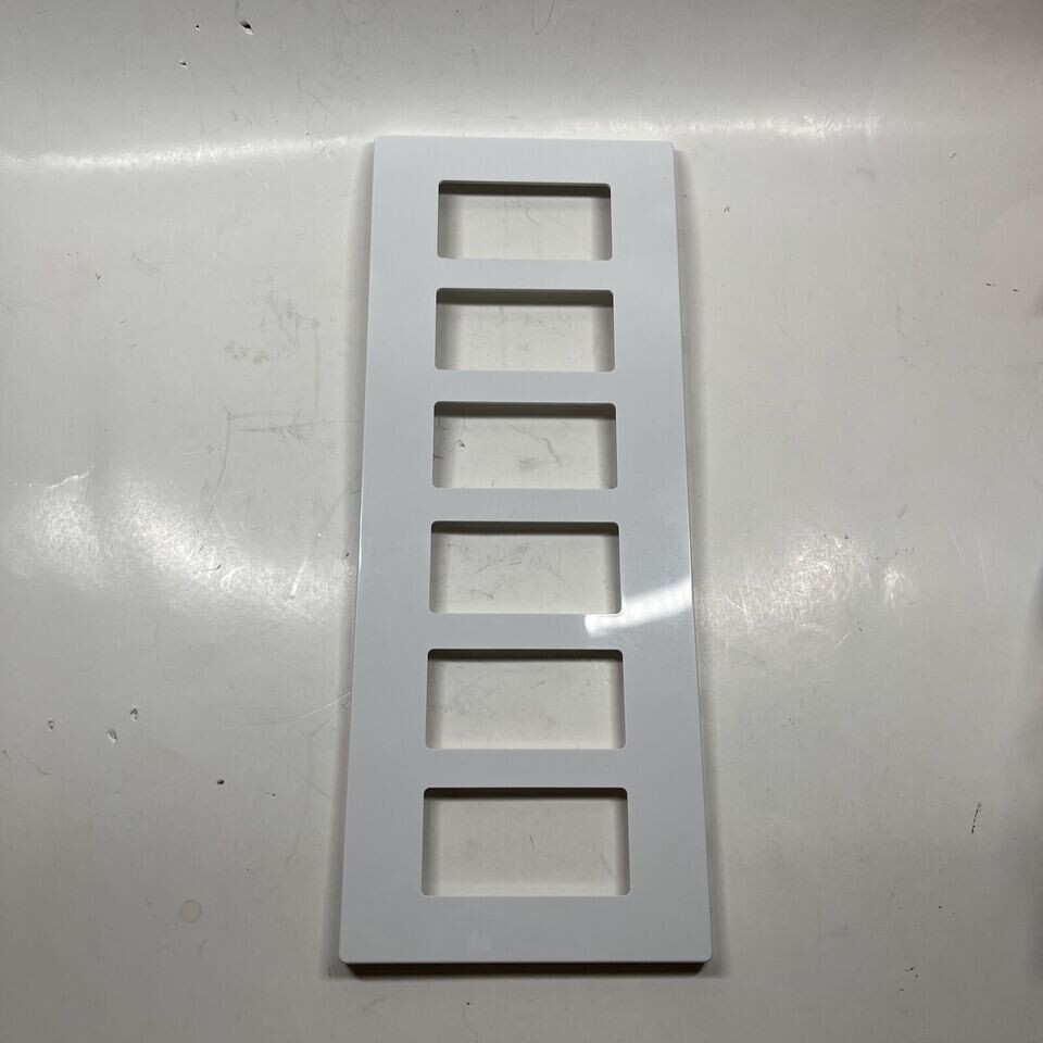 Lutron CW-6-WH Claro 6-Gang Wallplate White (USED w/ NO SCREWS)
