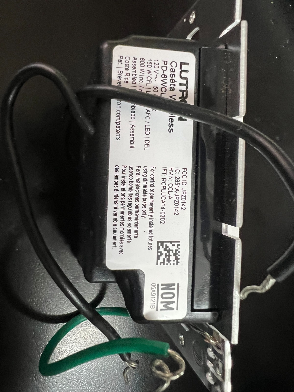 Lutron Caseta PD-6WCL-WH-R Lighting Dimmer Switch Open Box 8260/OB