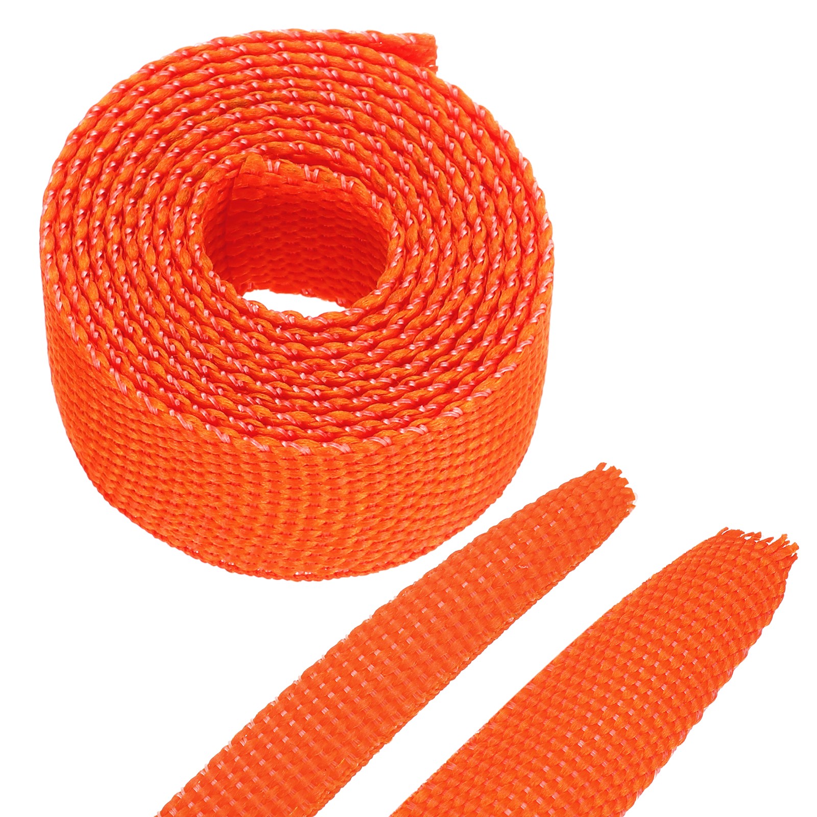 Braided Cable Sleeves Heat Shrinkable Fabric Sleeving , 3/8″ 3ft Orange