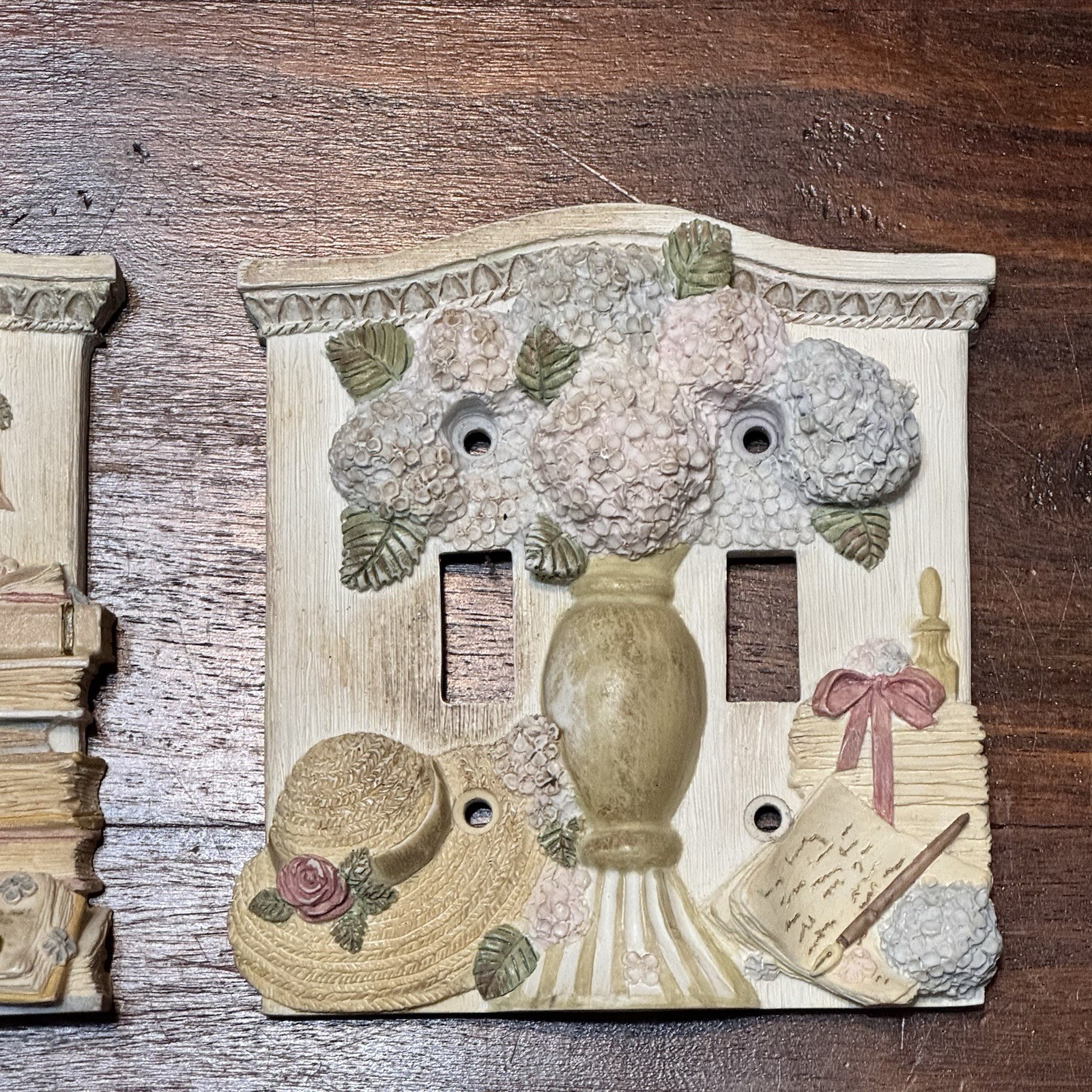 Grandma Cottagecore Vintage 1990s Floral Resin Switch Plates – Double & Single