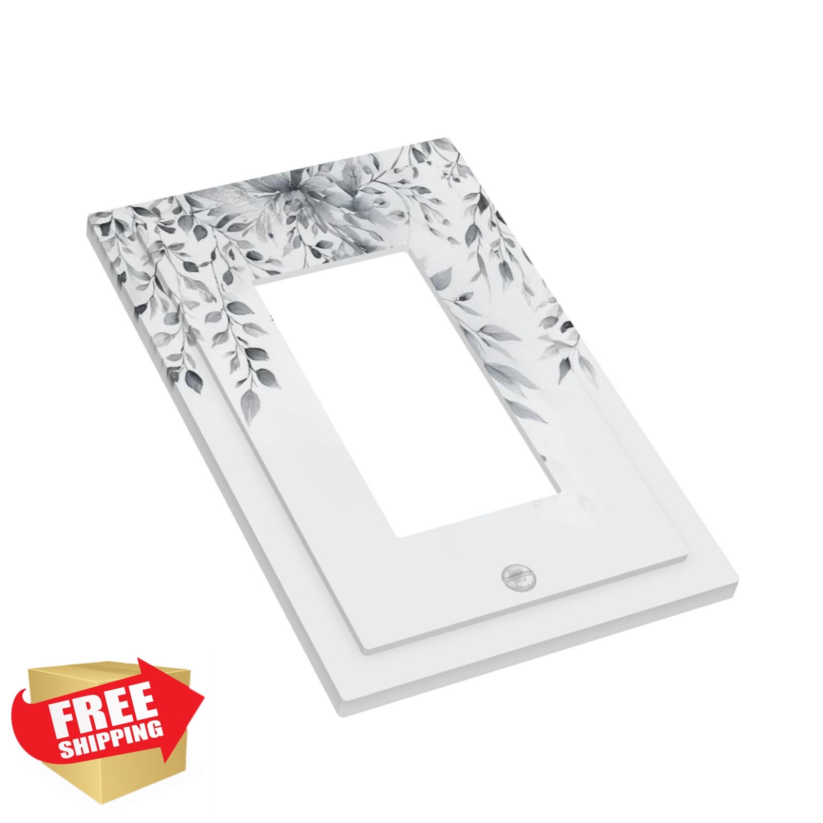 Xuejiaku 1-Gang Gray White Eucalyptus Switch Plate