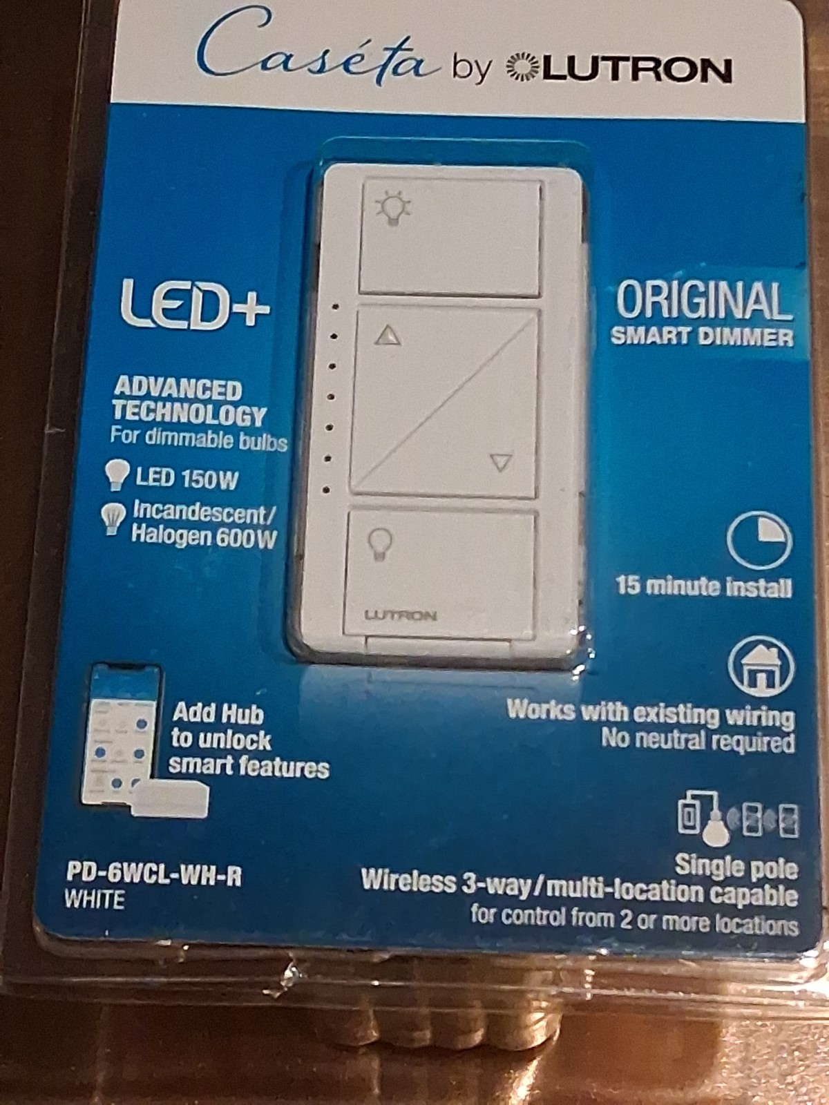 Lutron PD-6WCL-WH-R Lighting Dimmer Switch – White