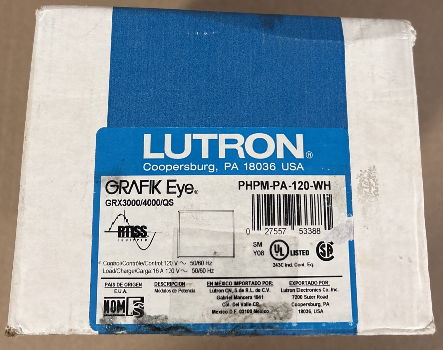 Lutron Grafik Eye PHPM-PA-120-WH Phase-Adaptive Power Module