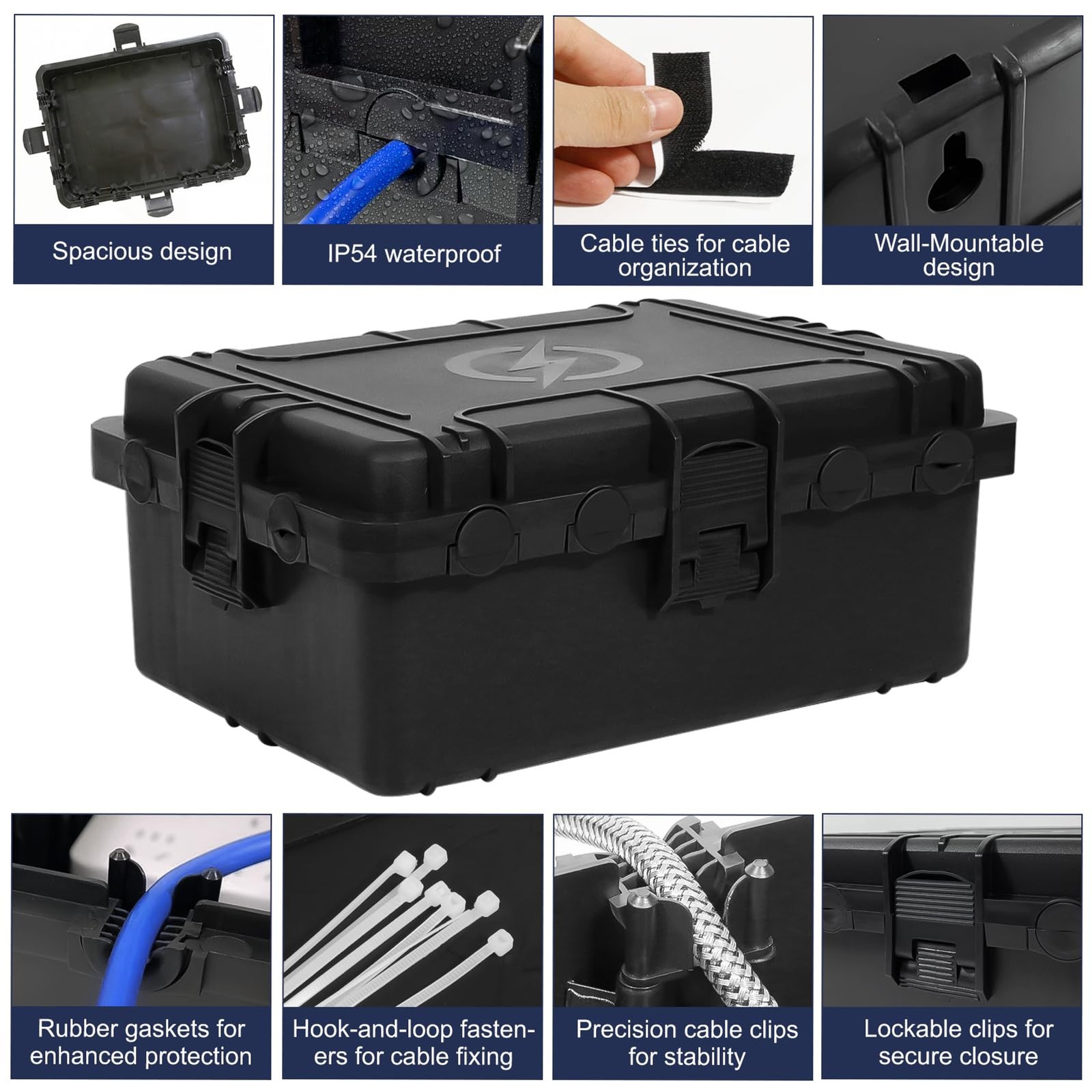 Large Outdoor Electrical Box Waterproof IP54 Extension Cord Cover Protect Power