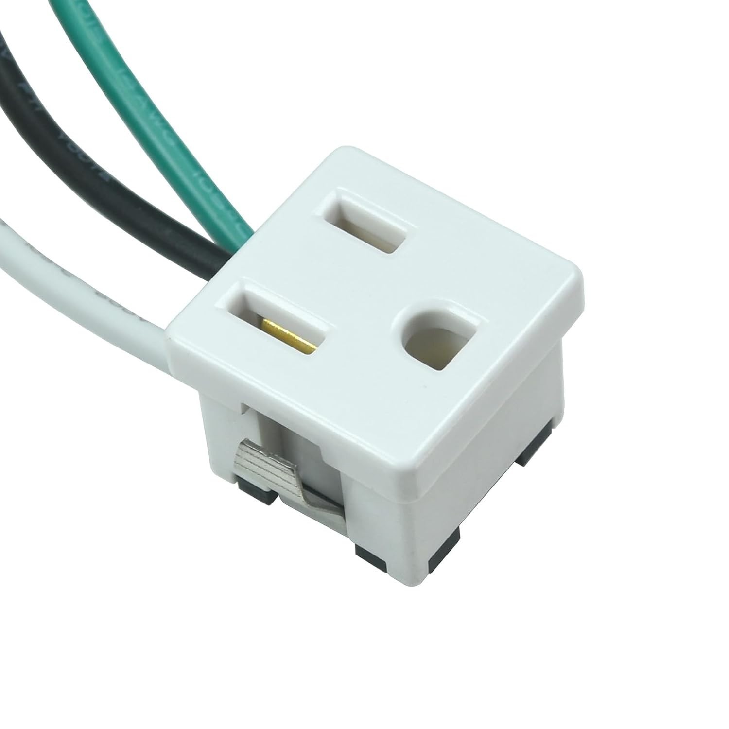 15A 125V AC Outlet, NEMA 5-15R, Panel Mount, White