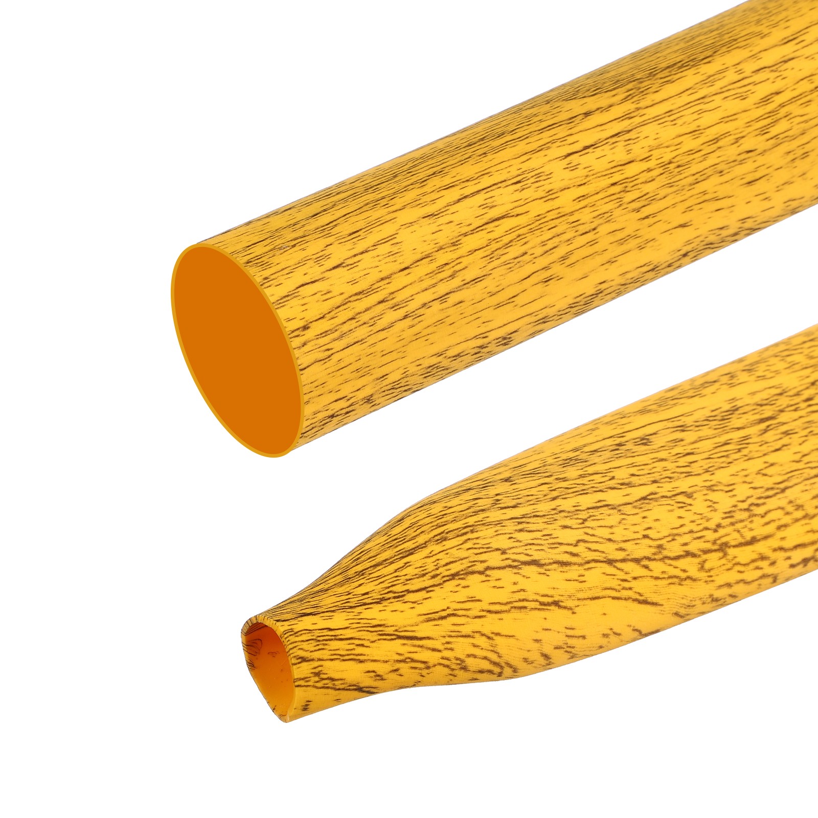 1.6ft 1.2″/30mm Dia Fishing Rod Heat Shrink Tube 1.8:1, Yellow Wooden Grain