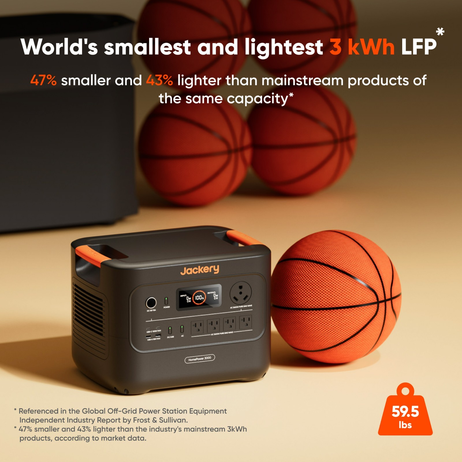 Jackery Explorer 3000 v2 Portable Power Station 3070Wh capacity and 3600W output