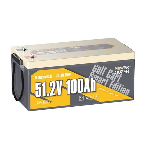 Power Queen 48V 100Ah Bluetooth Golf Cart Lithium Battery Low Temp. Cut Off BMS