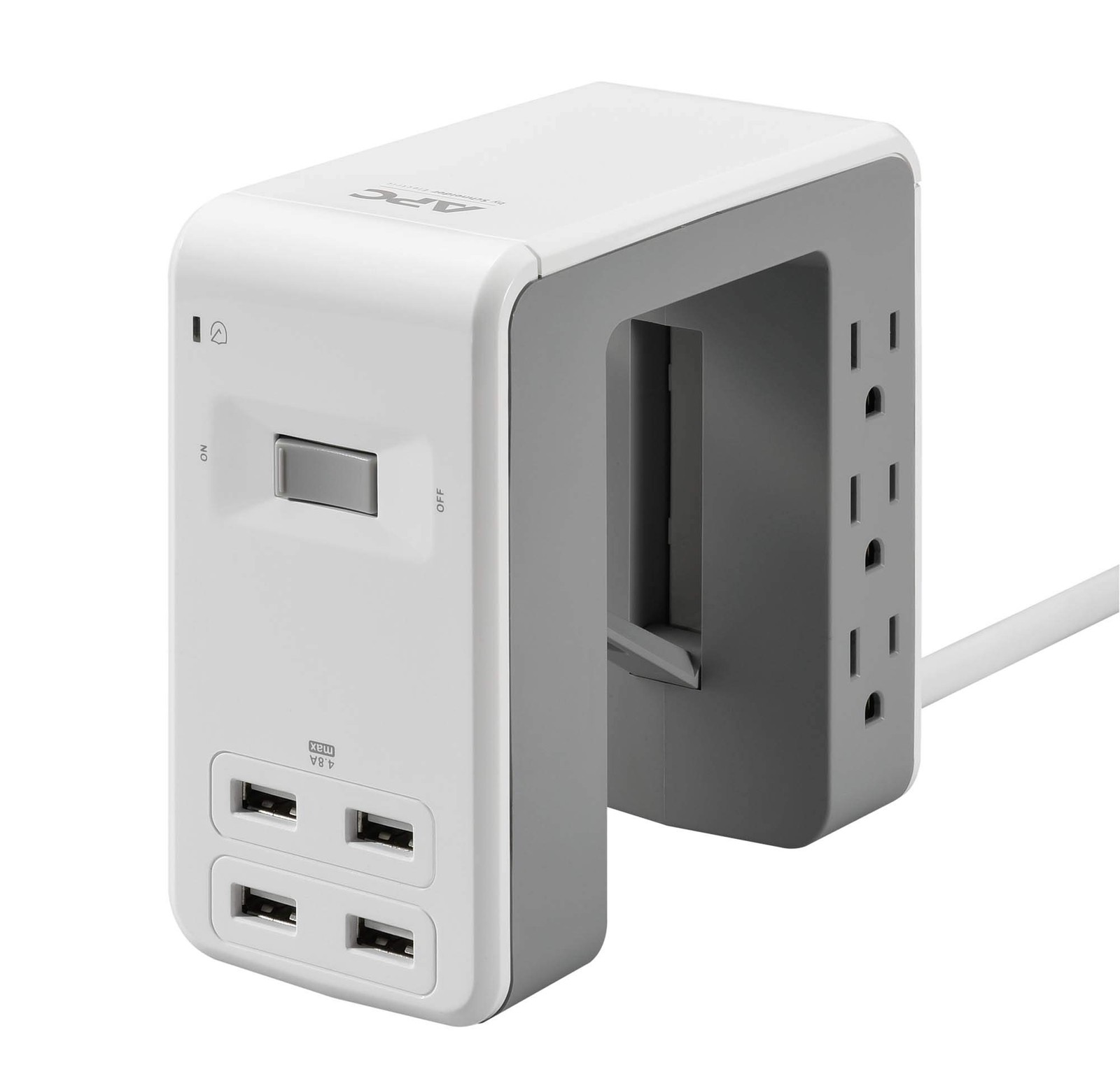 APC Power Strip Desk Clamp 6 Outlet Surge Protector with 4 USB Ports