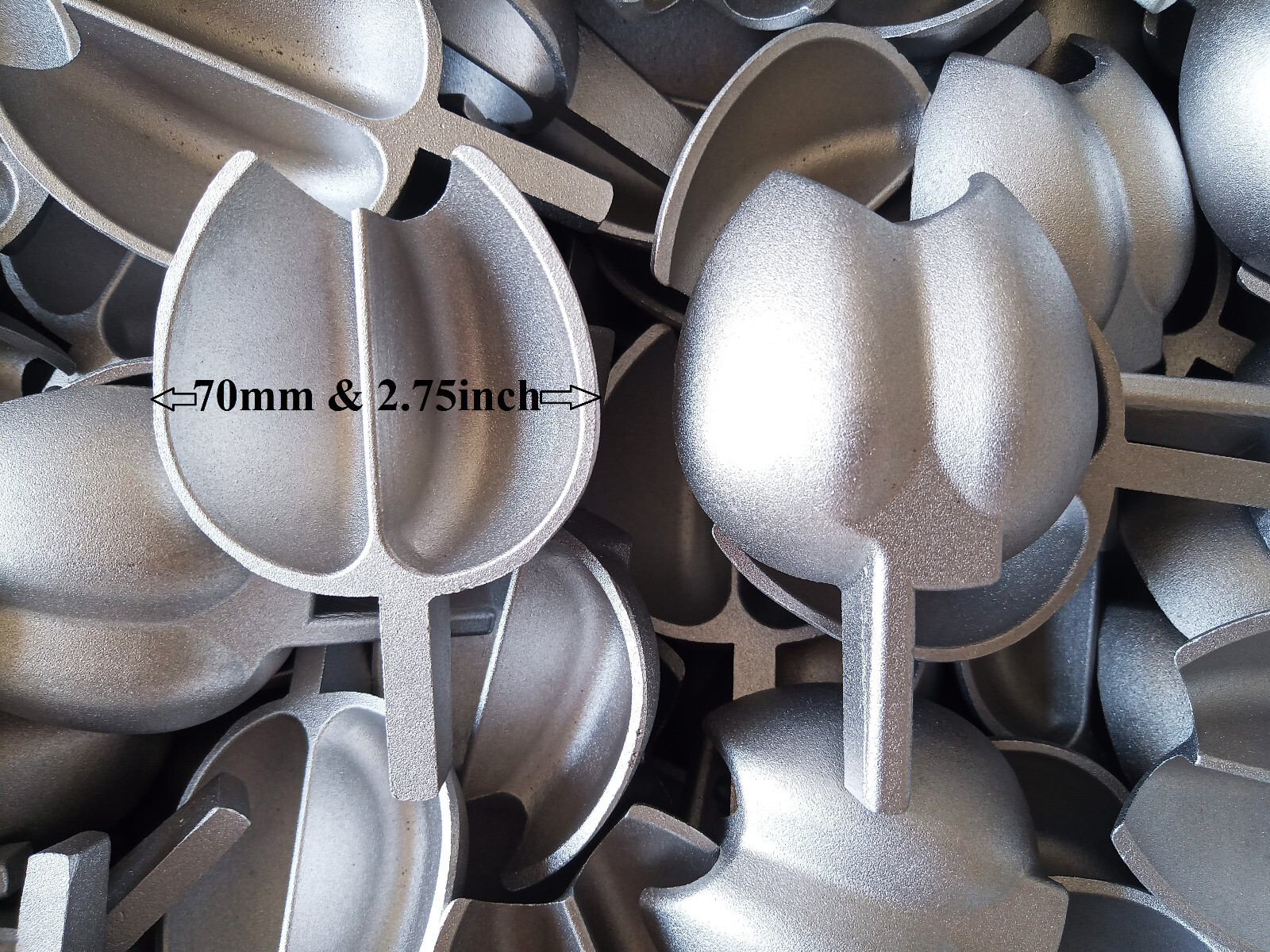25 pieces aluminum spoon for pelton turbine water wheel / 70 mm & 2.75 inch