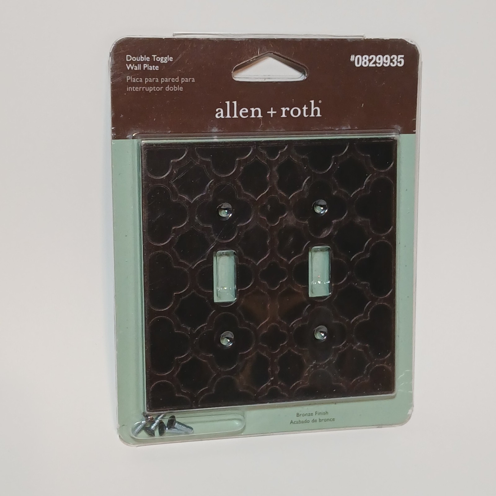 Allen + Roth Lot of 3 Wall Plates Quatrefoil Bronze Finish Double Toggle, Single