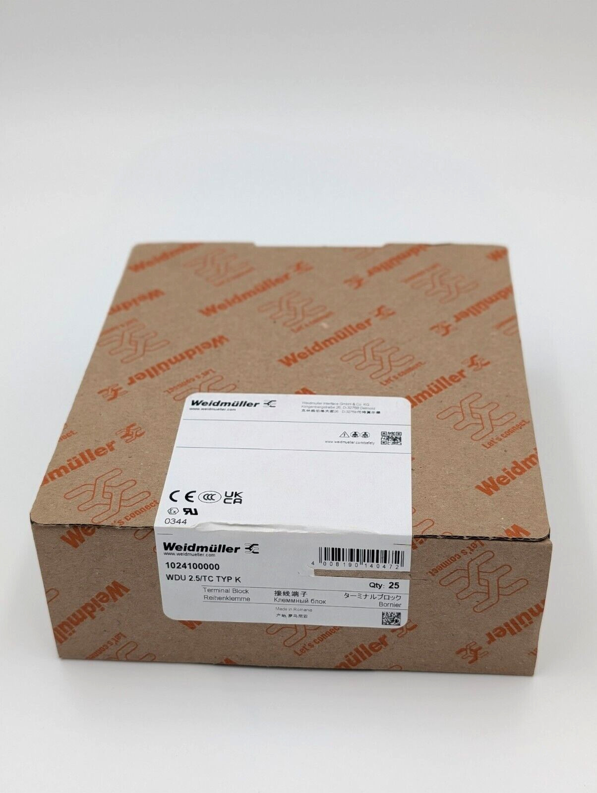 1024100000 WEIDMULLER WDU 2.5/TC TYP K Thermocouple Terminal Pack of 25 IN STOCK