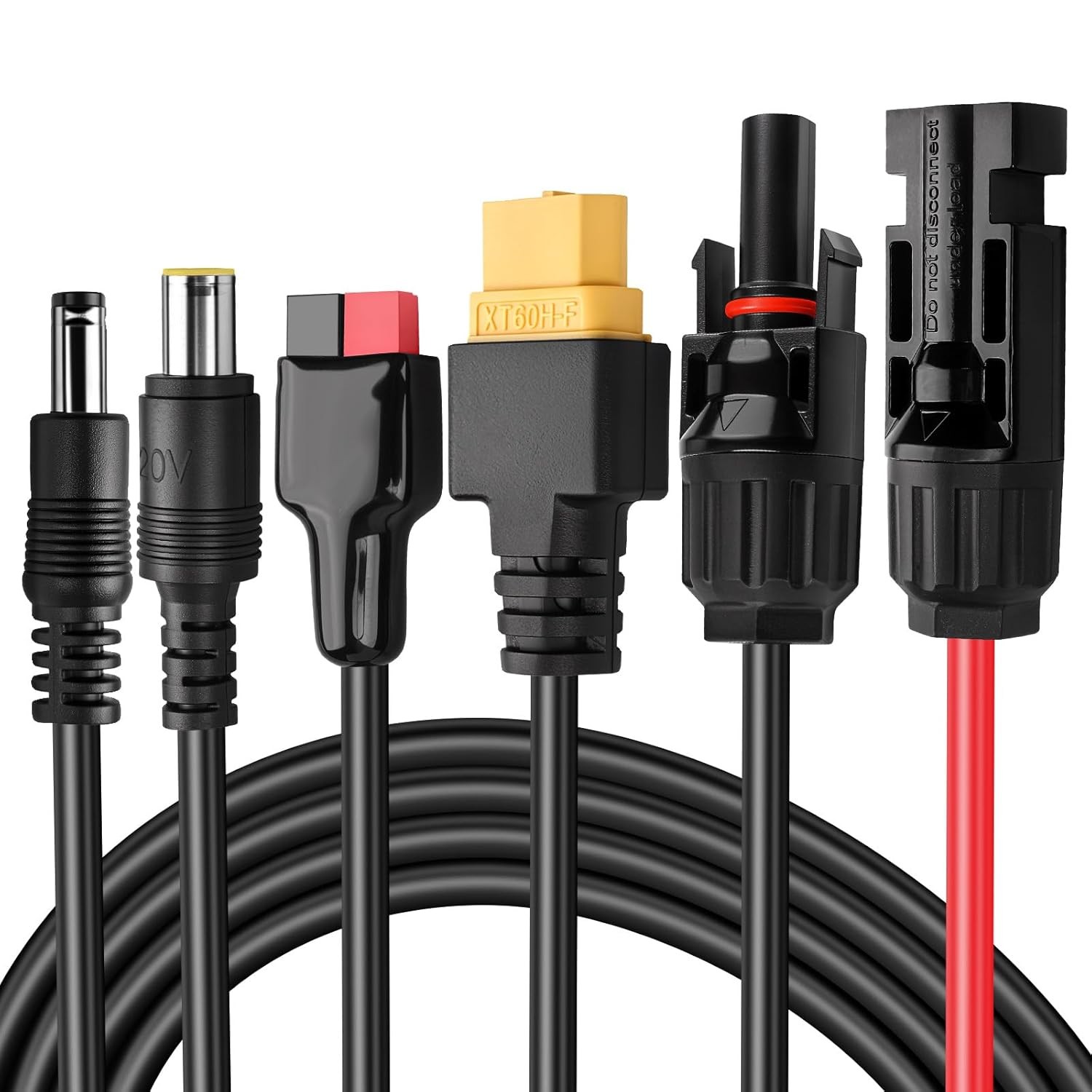 4-in-1 Solar Connector Solar Panel Extension Cable Kit For XT60/DC7909/DC5521 US