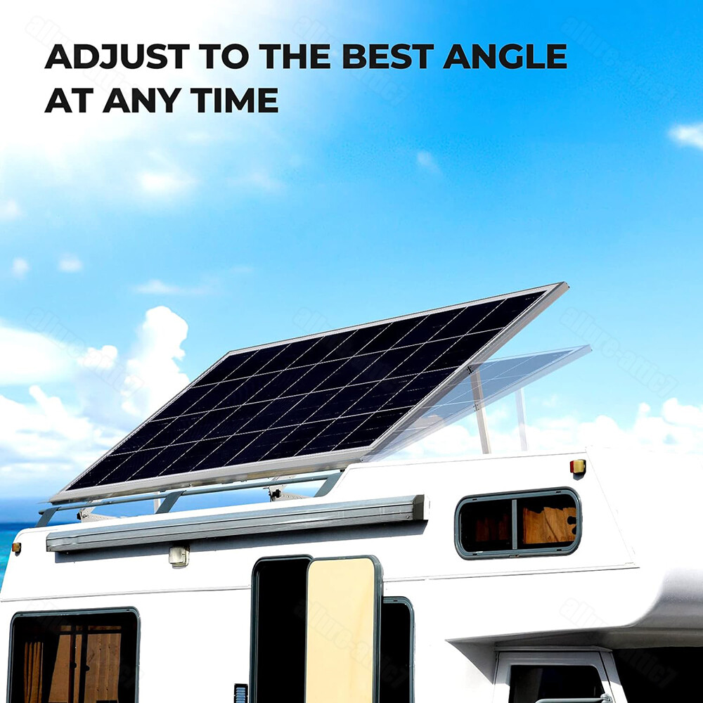 28″ Solar Panel RV Tilt Mount Brackets Ground Roof Flat Surface Adjustable Frame