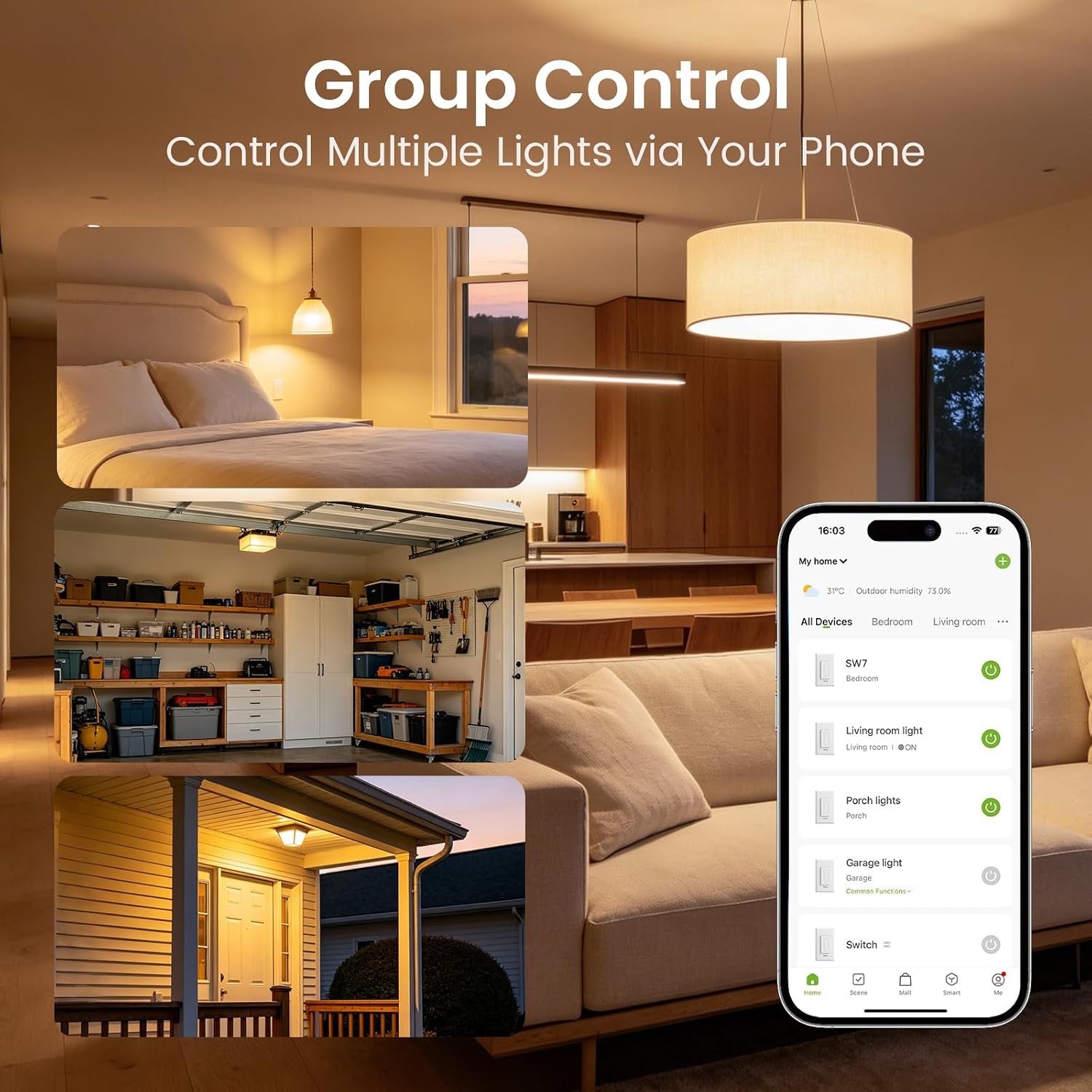 Smart Dual Dimmer Switch Single Pole Smart Dimmer Kit Home Dimmer Switch Panel