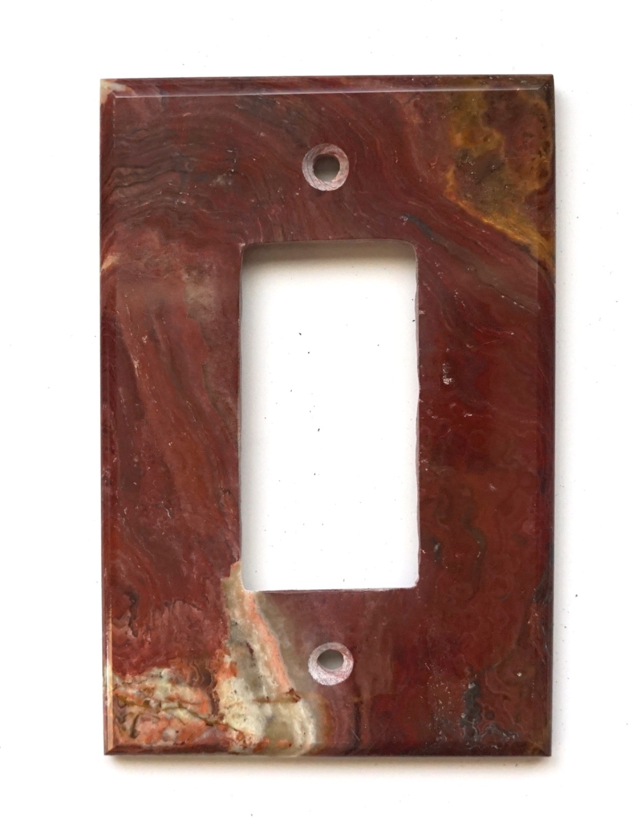 RED & GOLD ONYX – Single Rocker Switchplate (Rb09) – NEW ITEM!