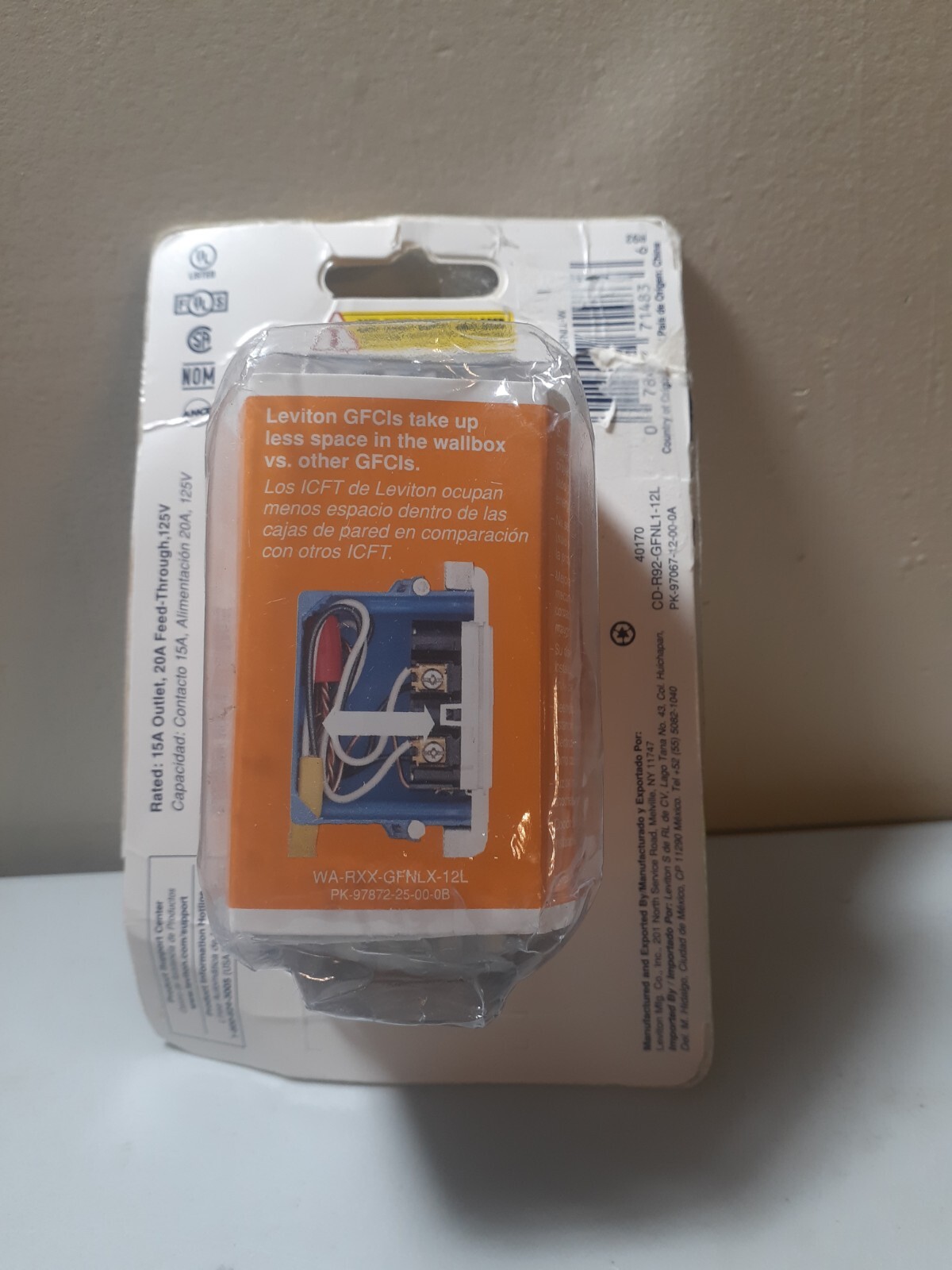 Leviton GFNL1-W Type B Plug Outlet, 2 Outlets – White
