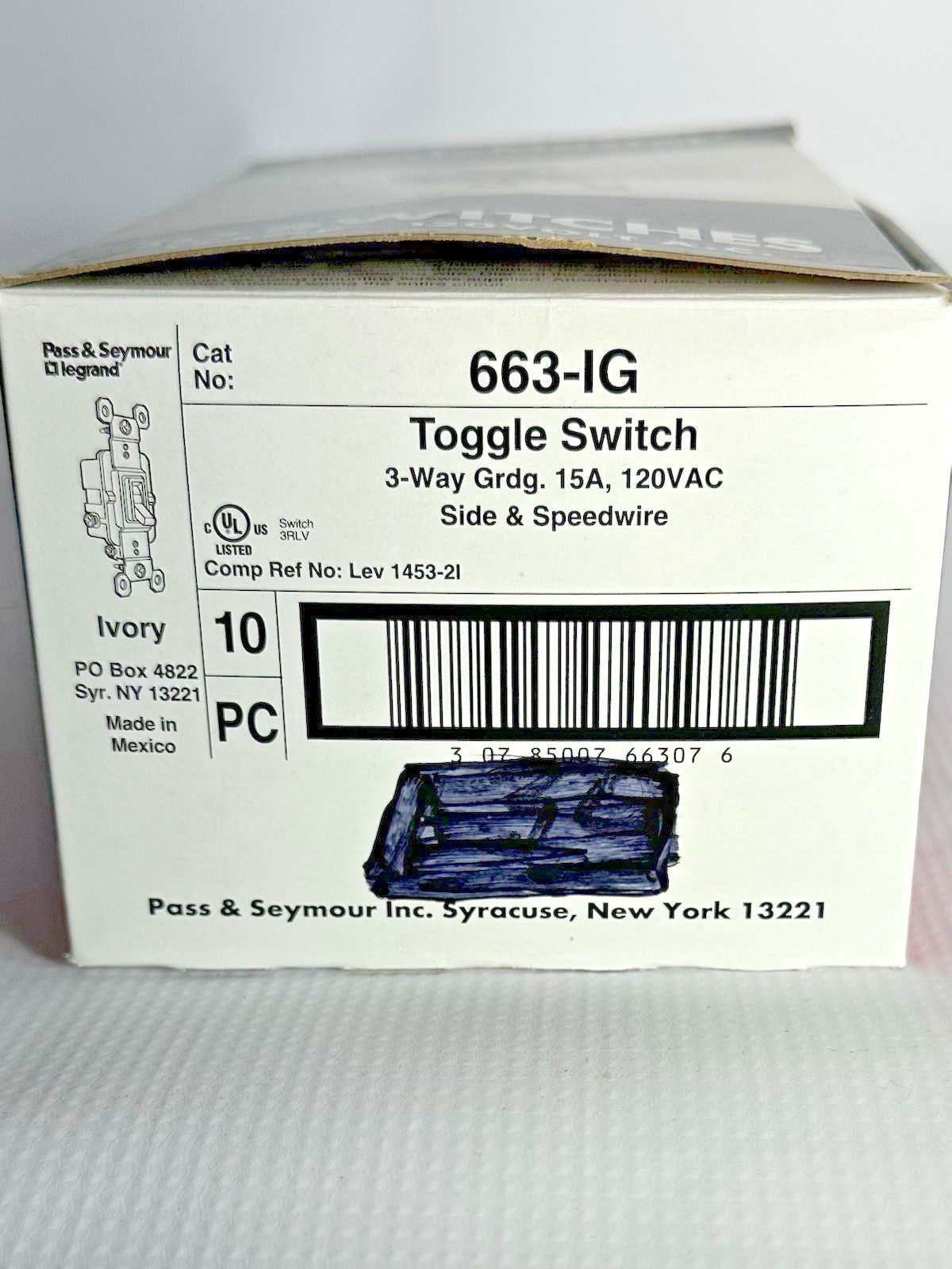 10 Pass & Seymour 663-IG 3-Way Switches + 6 Cooper 2224V 4-Way Switches – New