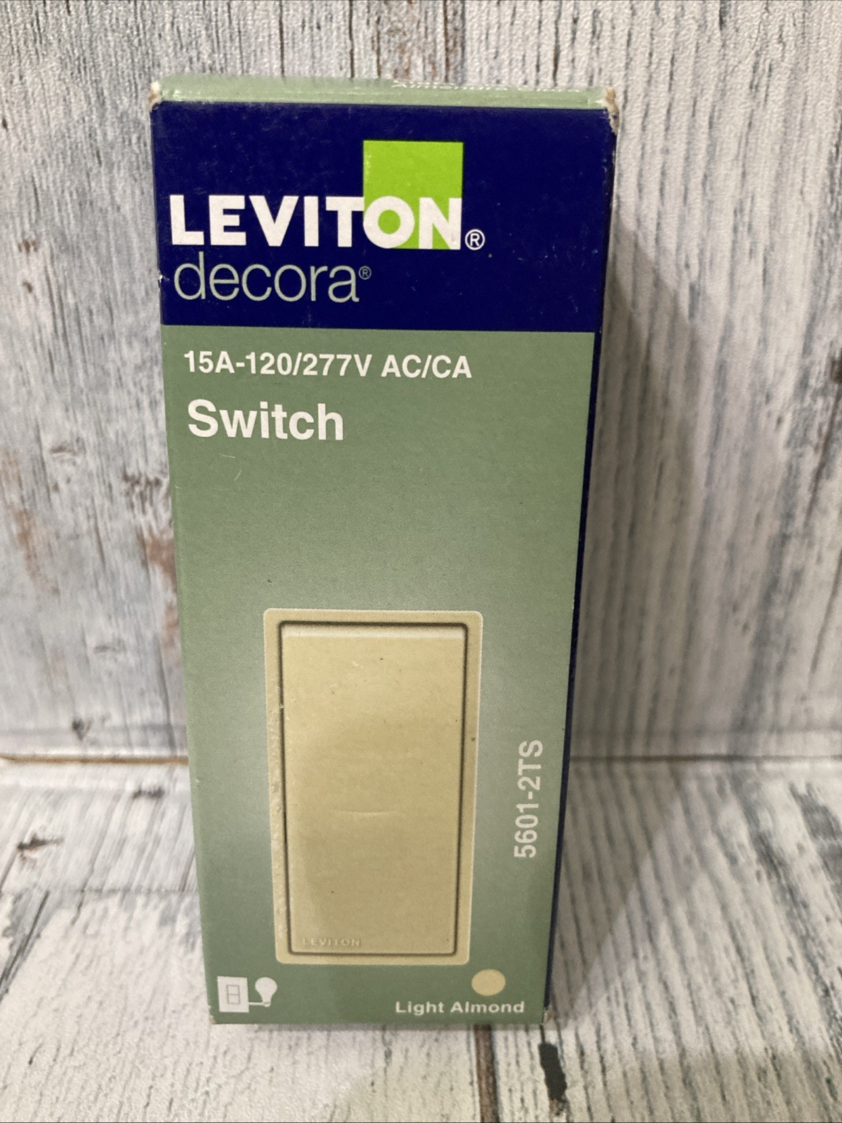 Leviton 05601-2TS Light Almond 1-Pole Rocker AC Quiet Switch
