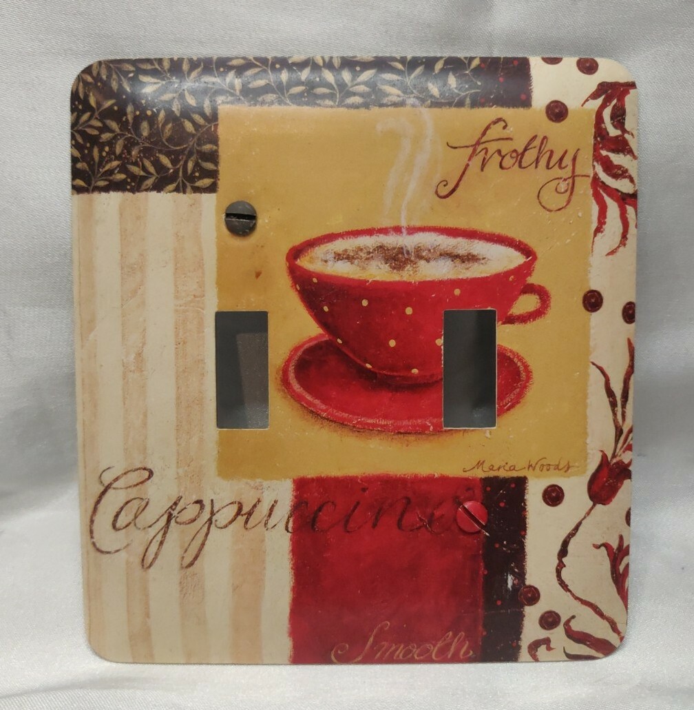 Metal Light Switch Cover Wall Plate Kitchen Mocha Coffee Frothy Cappuccino