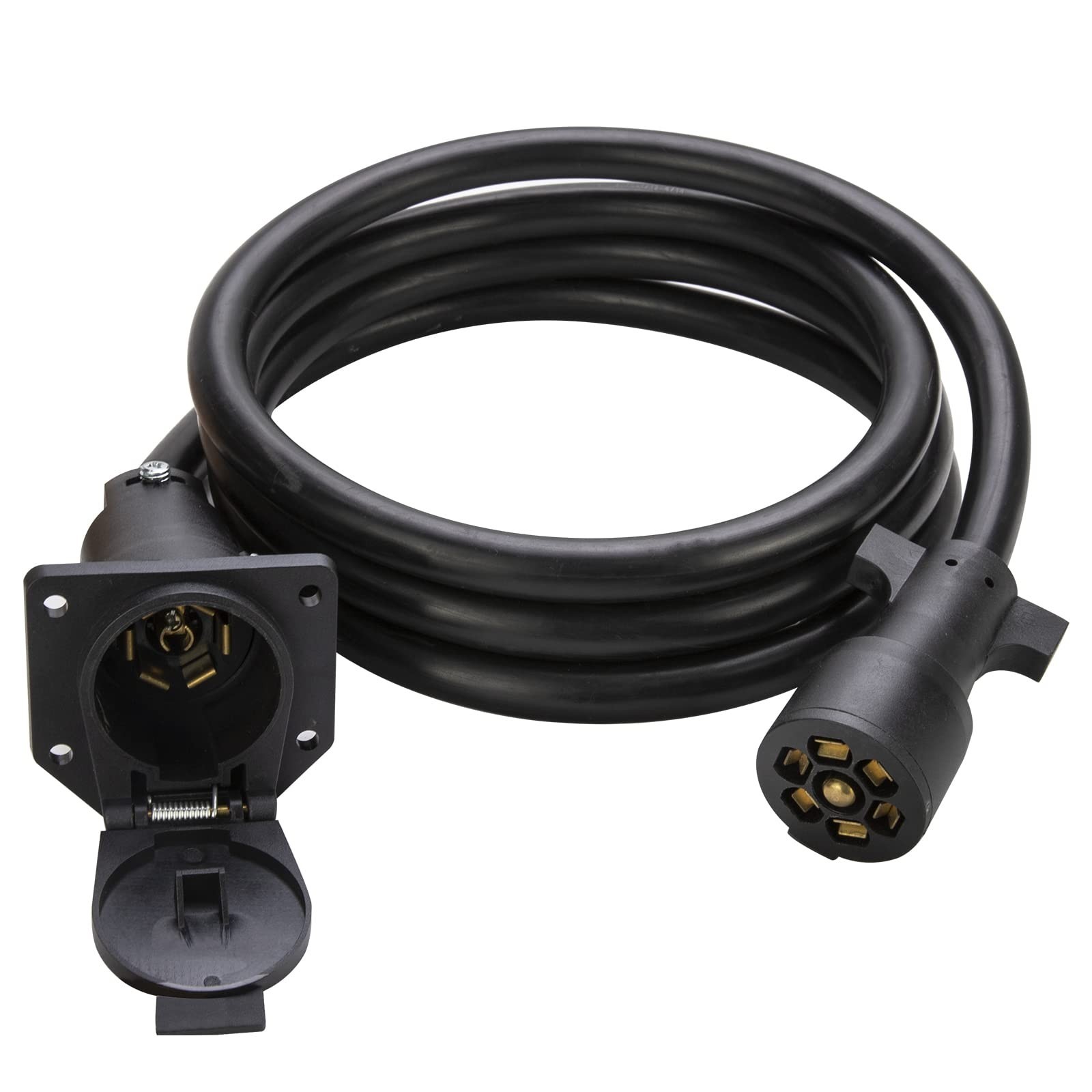 Voilamart 7 Way Trailer Extension Cord – 8 Feet, 7 Pin Trailer Plug Wiring Ca…