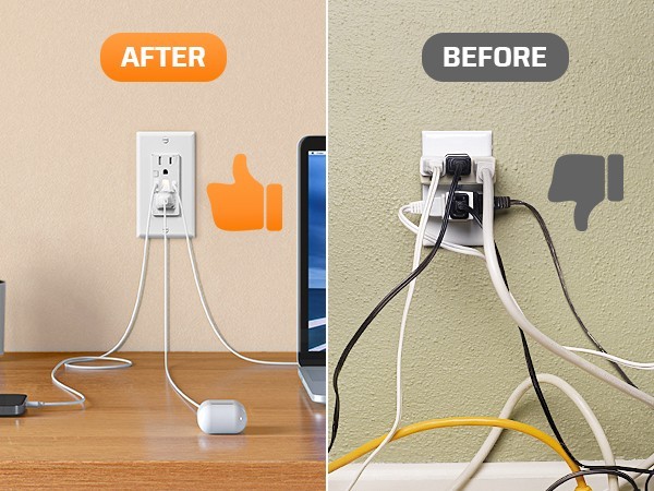DEWENWILS Wall Outlet USB A+C Ports 5V 4.8A Fast Charging & LED Night Light