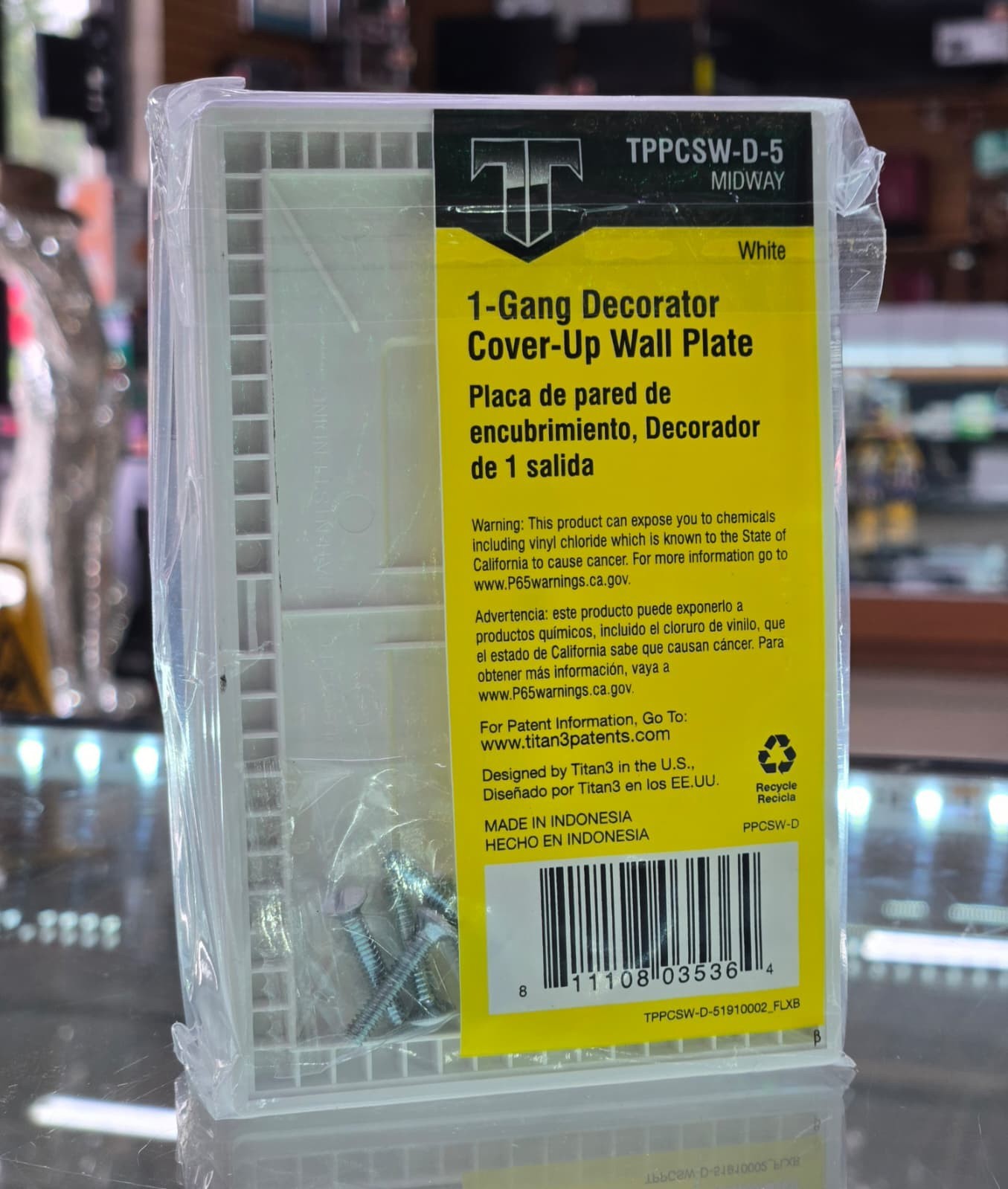 Titan 1-Gang Decorator Cover-Up Wall Plate White Smooth Plastic (10 Packs of 5)