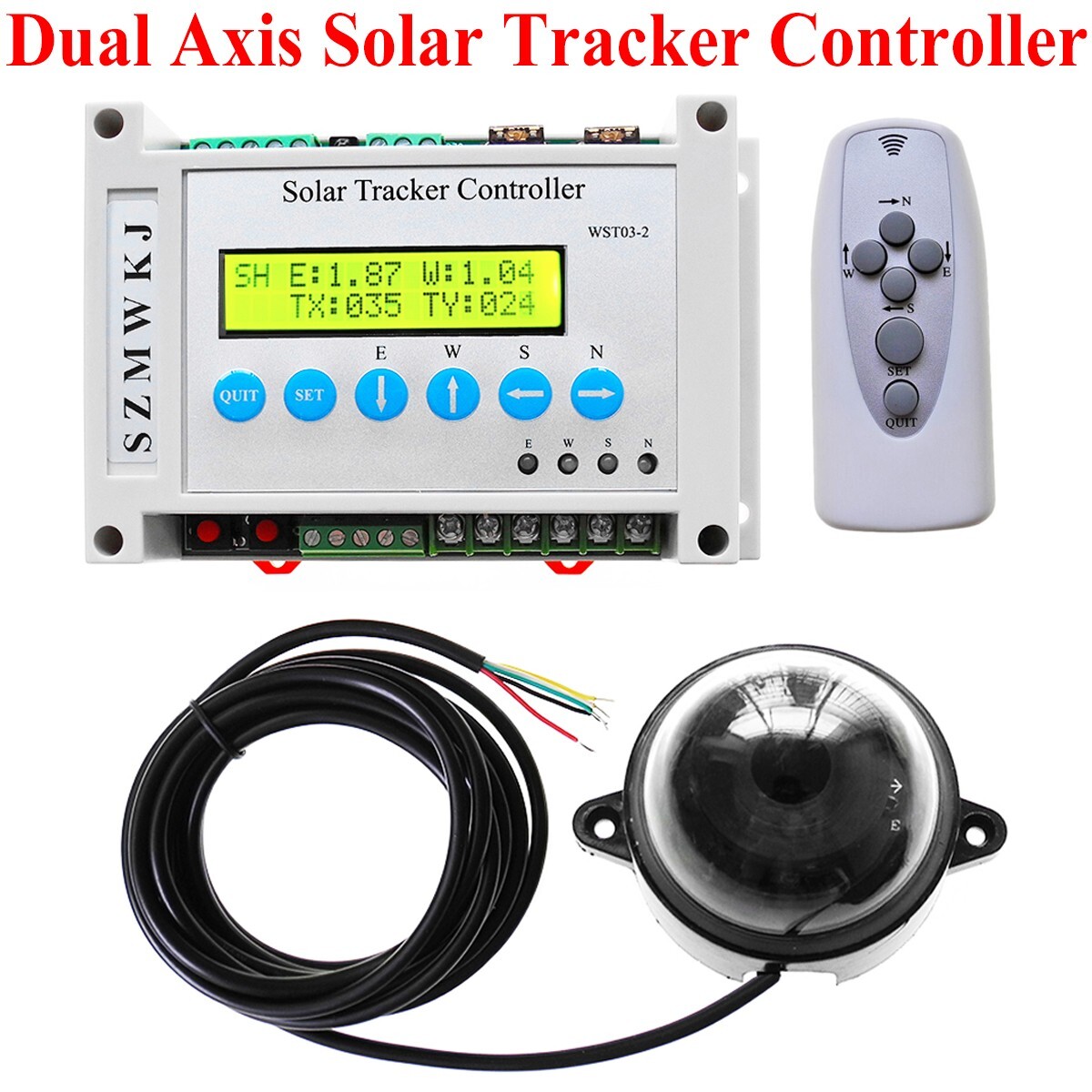 Complete 6000N Solar Tracker 2*8″ Linear Actuator LCD Controller Anemometer Kits