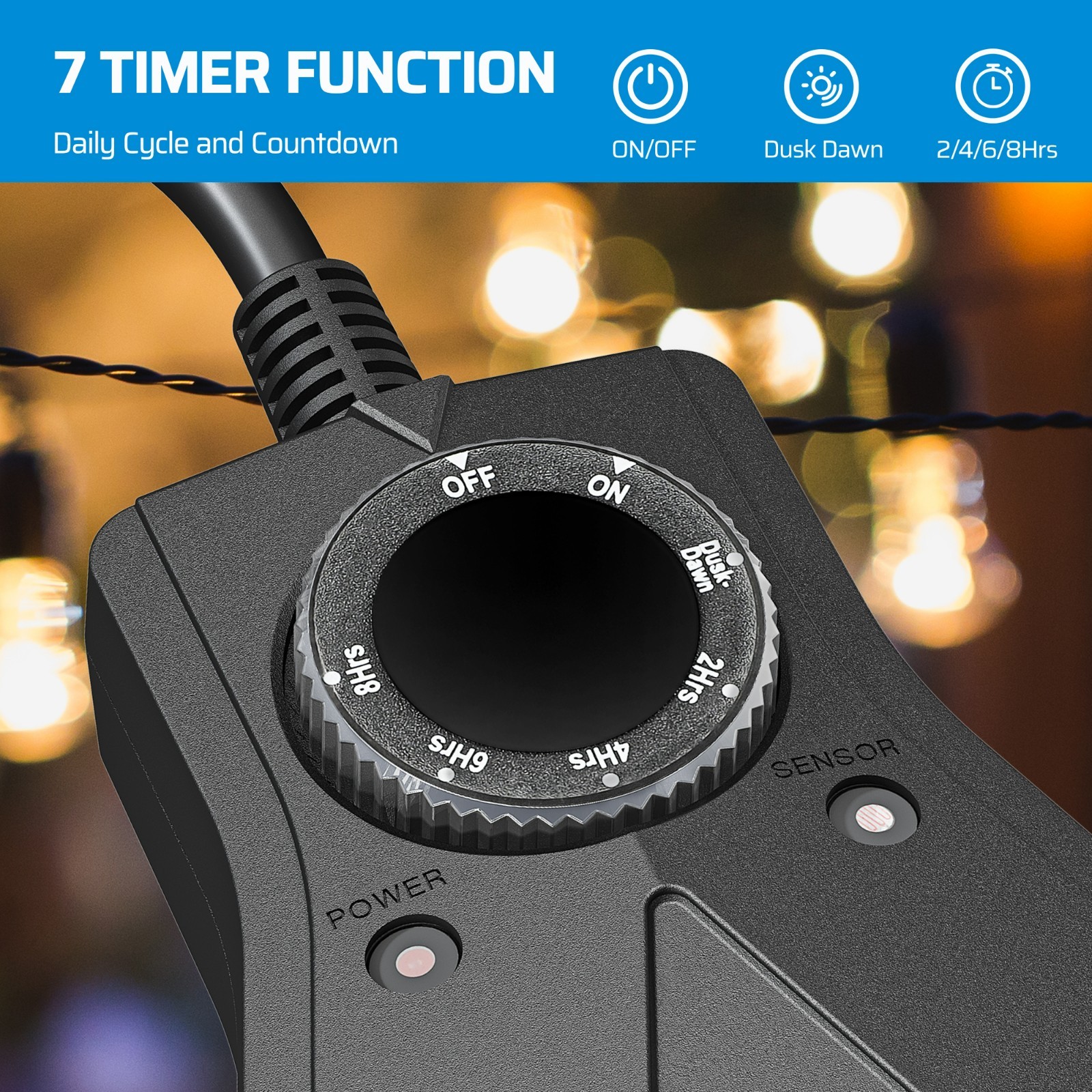 DEWENWILS Outdoor Digtal Outlet Timer for Pool Pump Dusk to Dawn Light Timer