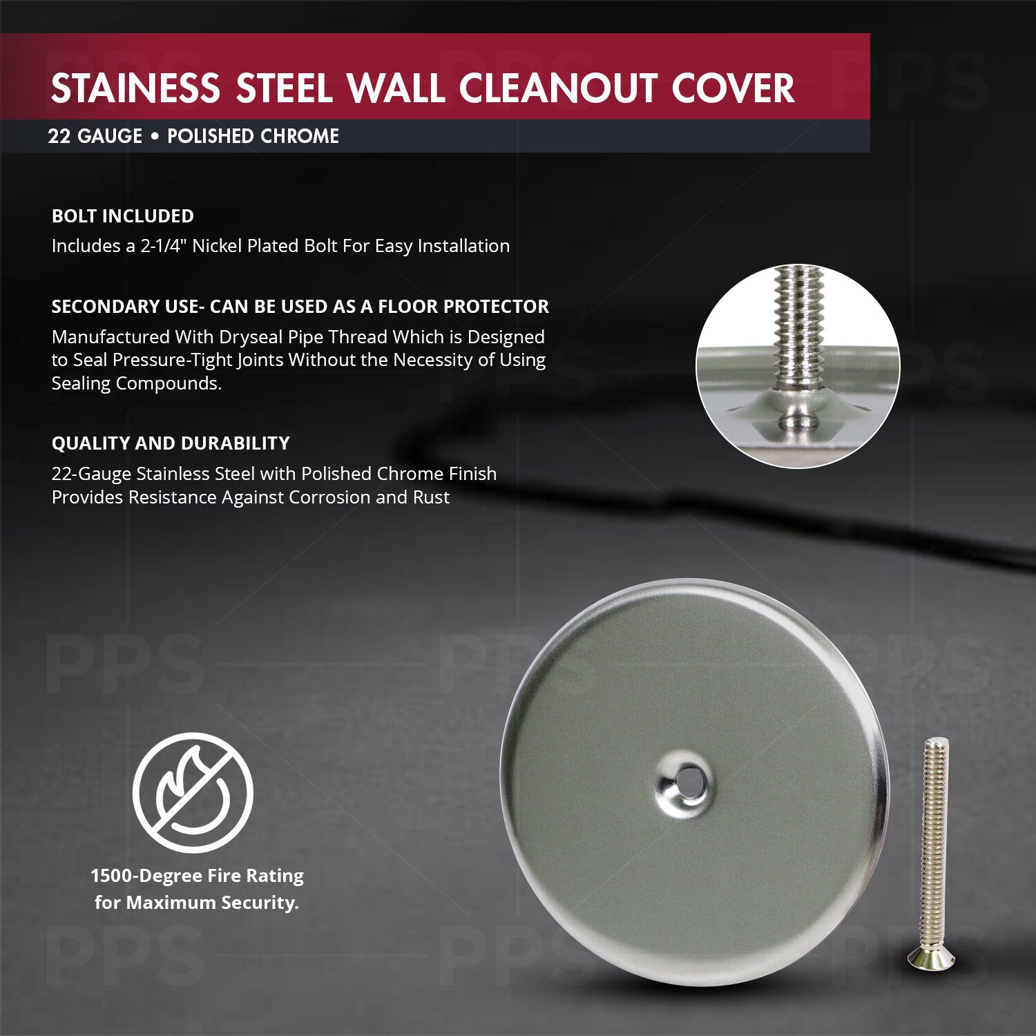 3″in-10″in Supply Giant Wall Cleanout Cover Plate, Stainless Steel Free USA NEW