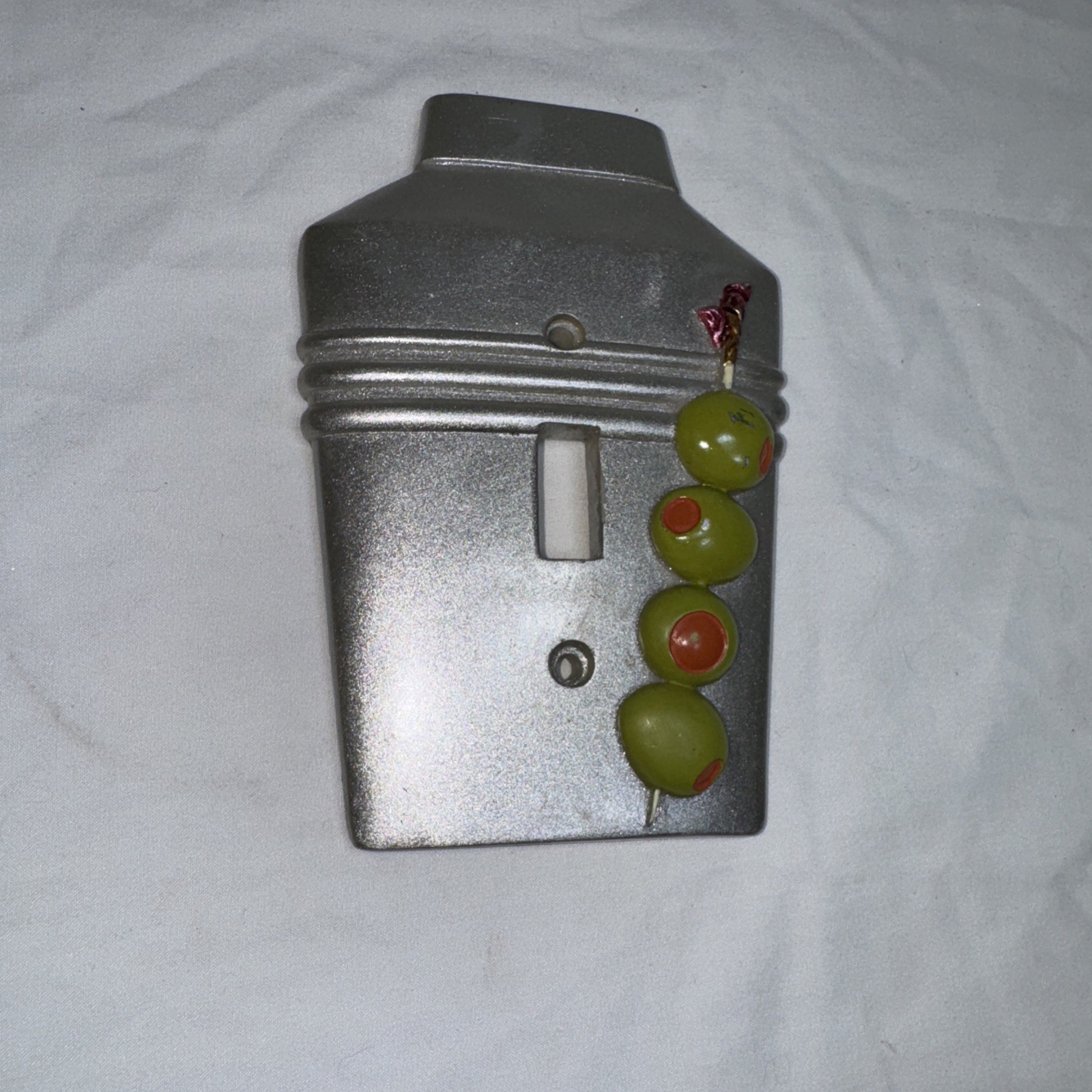 Borders Unlimited Resin Light Switch Plate Bar Martini Shaker Faux Steel