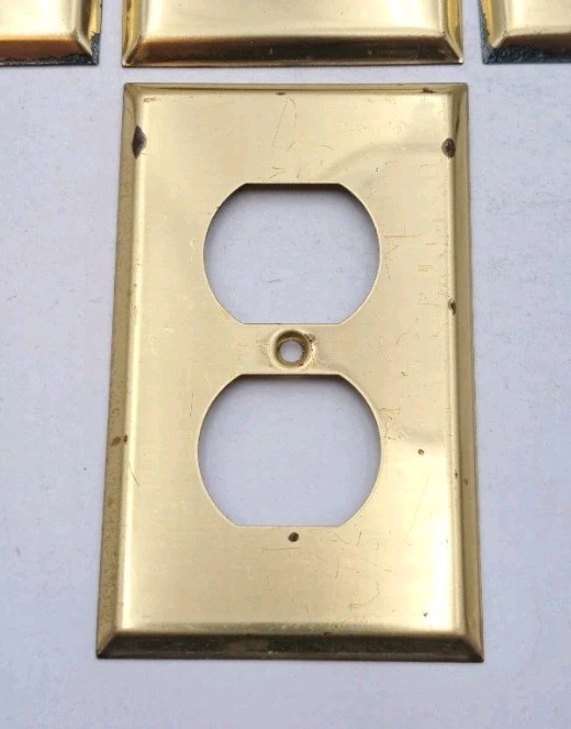Vintage Outlet Cover Plate Wall Covers Rectangle Metal Hardware Lot of 7